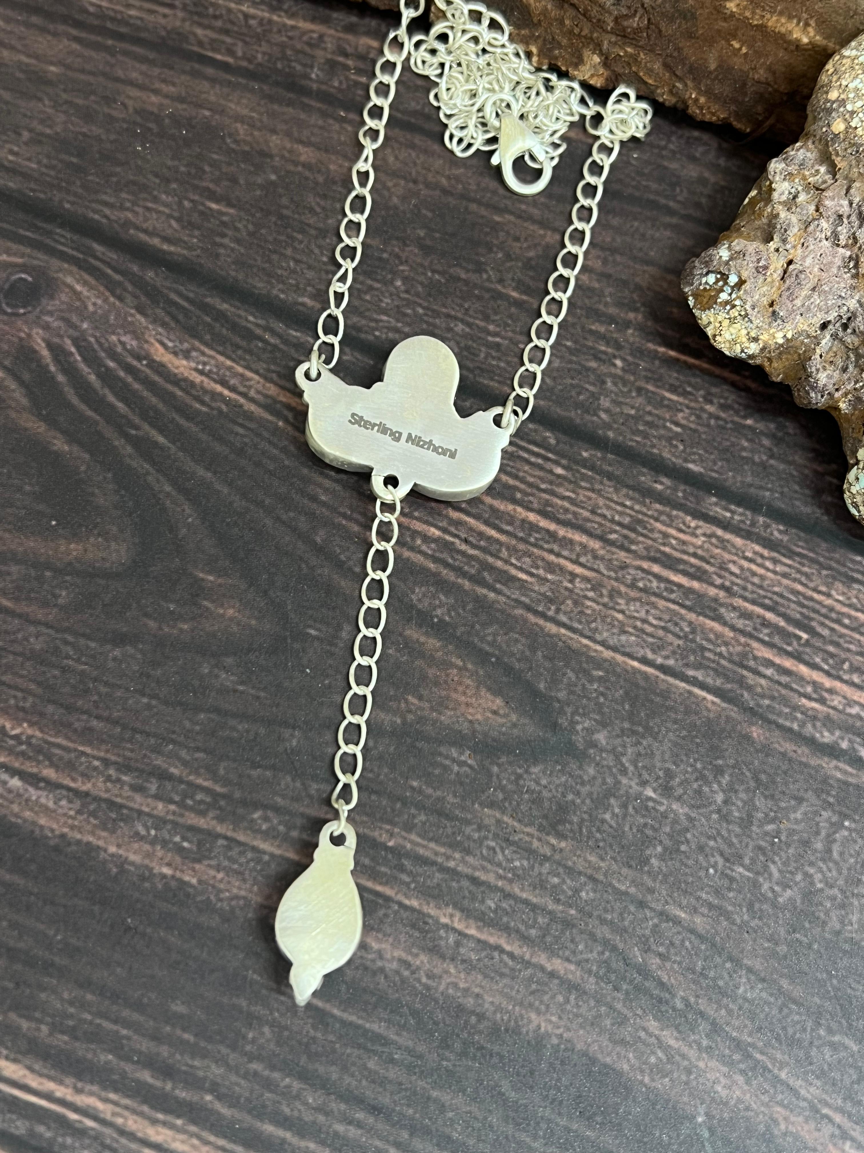 Handmade Sterling Silver Cotton Candy Necklace Signed Nizhoni