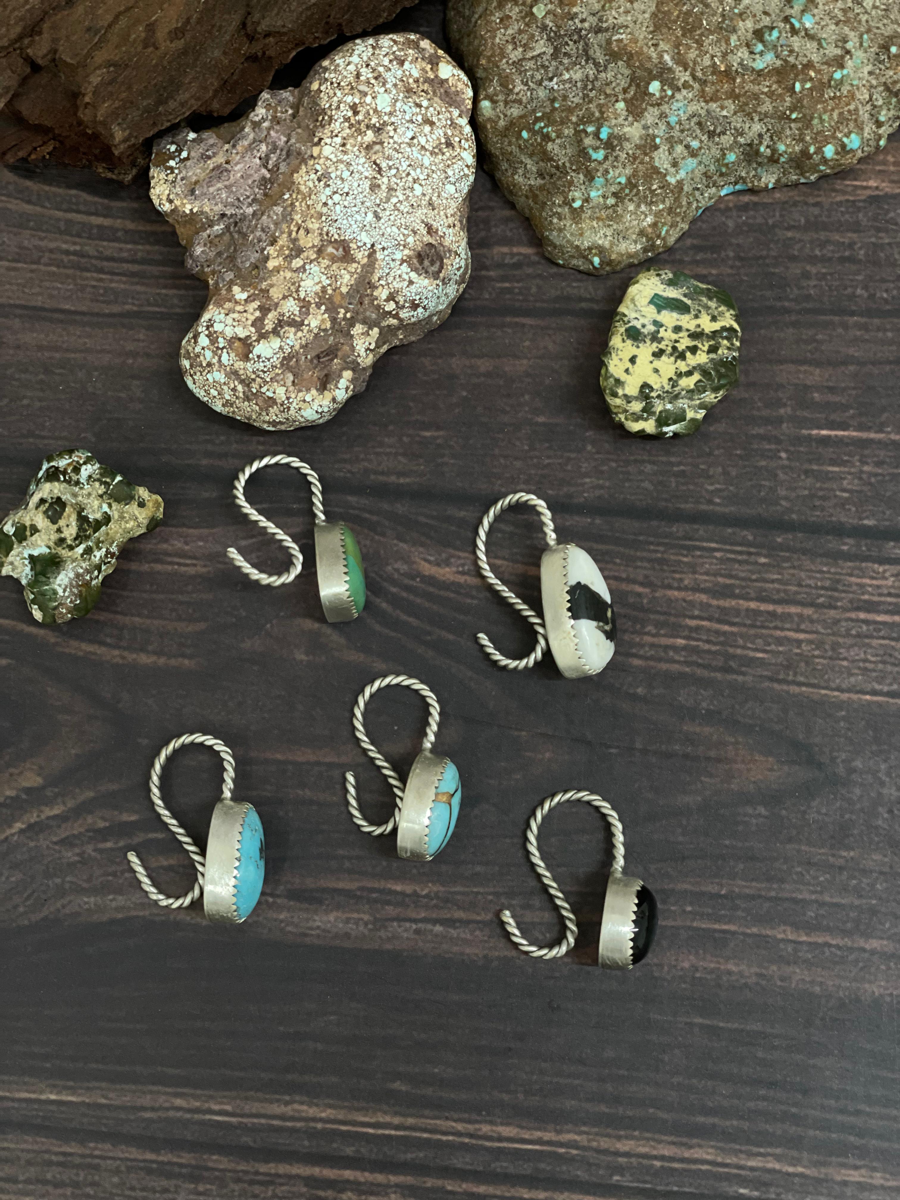 Handmade Sterling Silver Multi Stone Hat Pin Signed Nizhoni