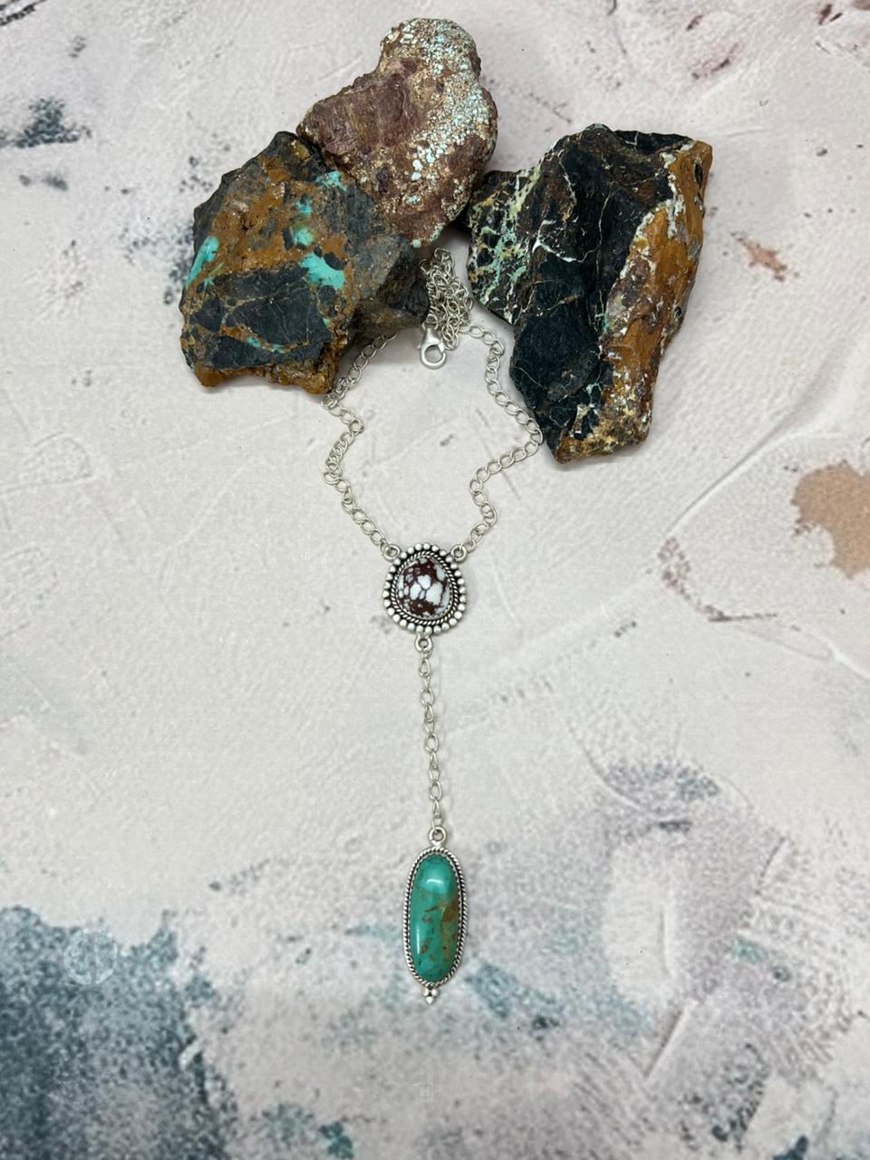 Handmade Sterling Silver Multistone Necklace "Signed Nizhoni"