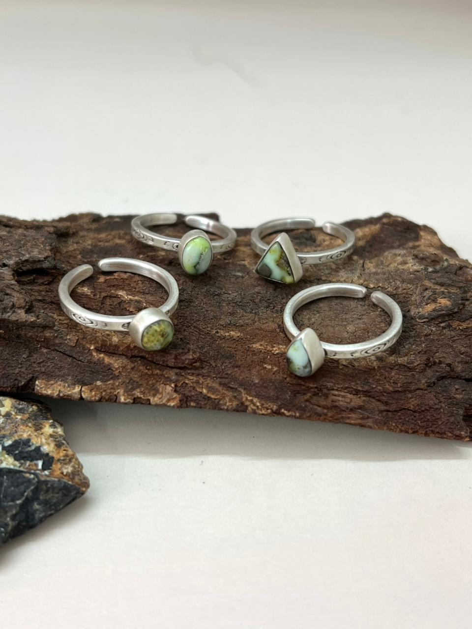 Handmade Sterling Silver Palomino Turquoise Adjustable Ring "Signed Nizhoni"