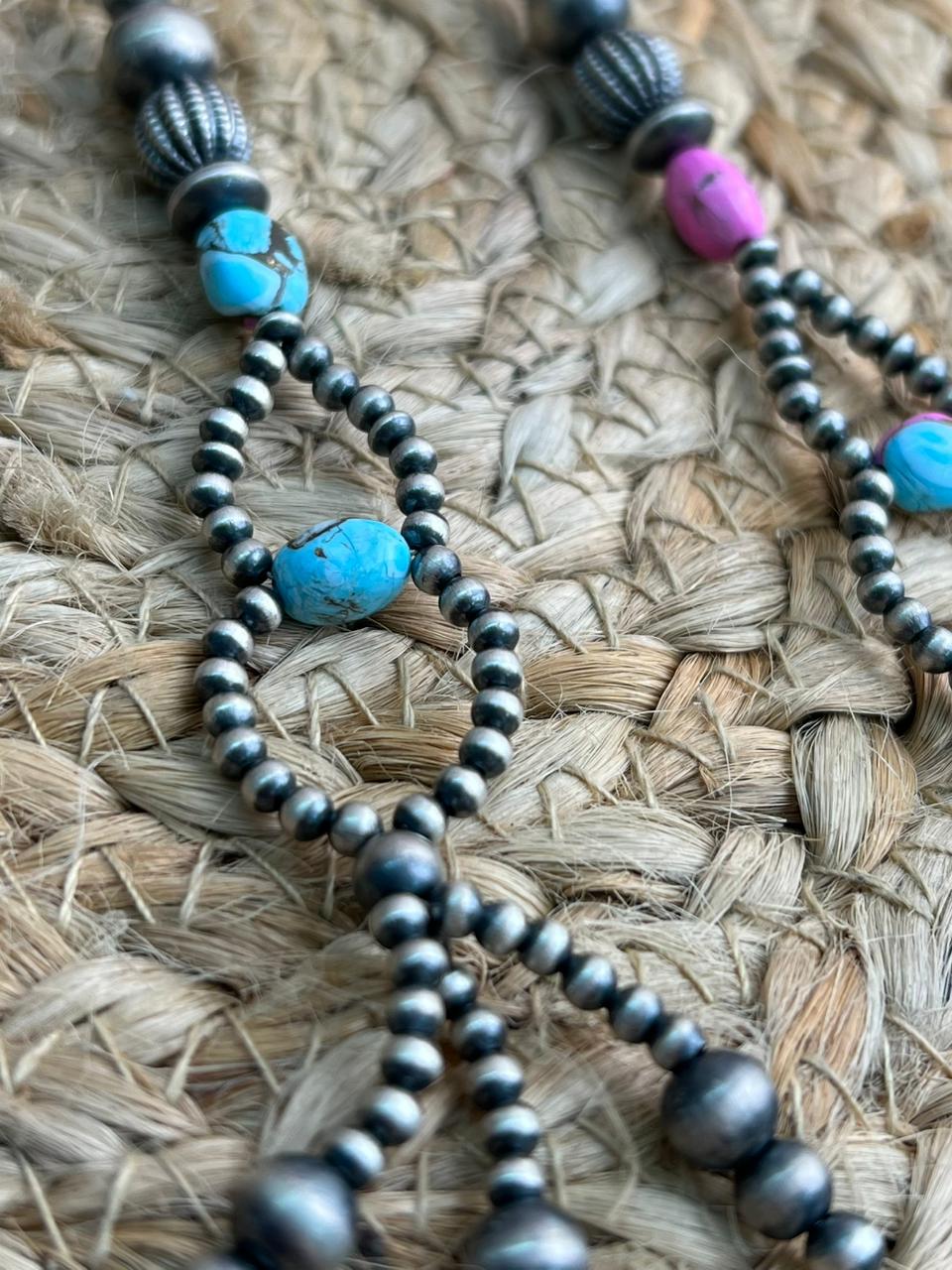 Handmade Sterling Silver Beaded Cotton Candy Hook Dangle Earrings