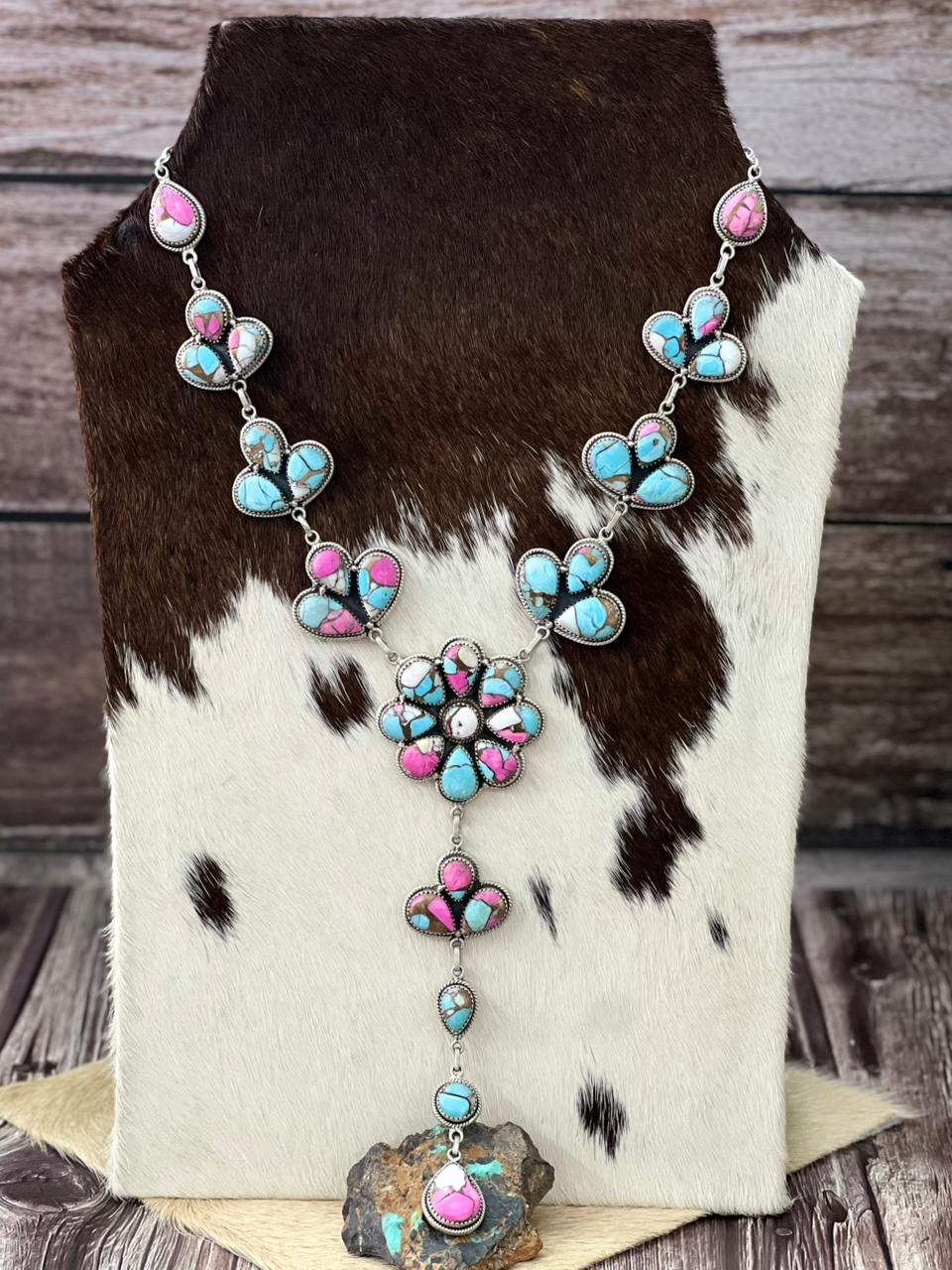 Handmade Sterling Silver Cotton Candy Necklace "Signed Nizhoni"