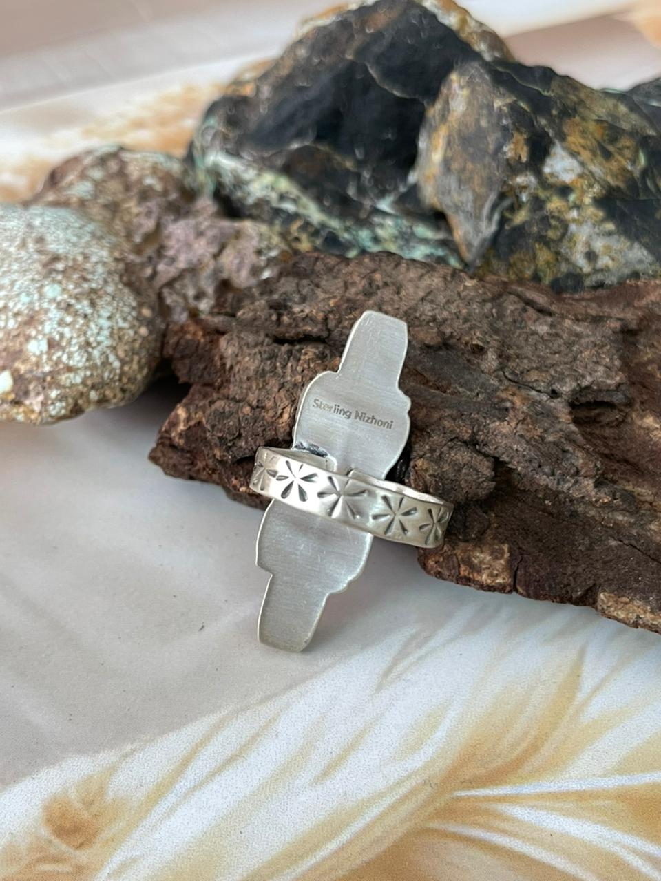 Handmade Sterling Silver Spring Collection: Hot Pink with Bumblebee and Kingman Adjustable Ring "Signed Nizhoni"