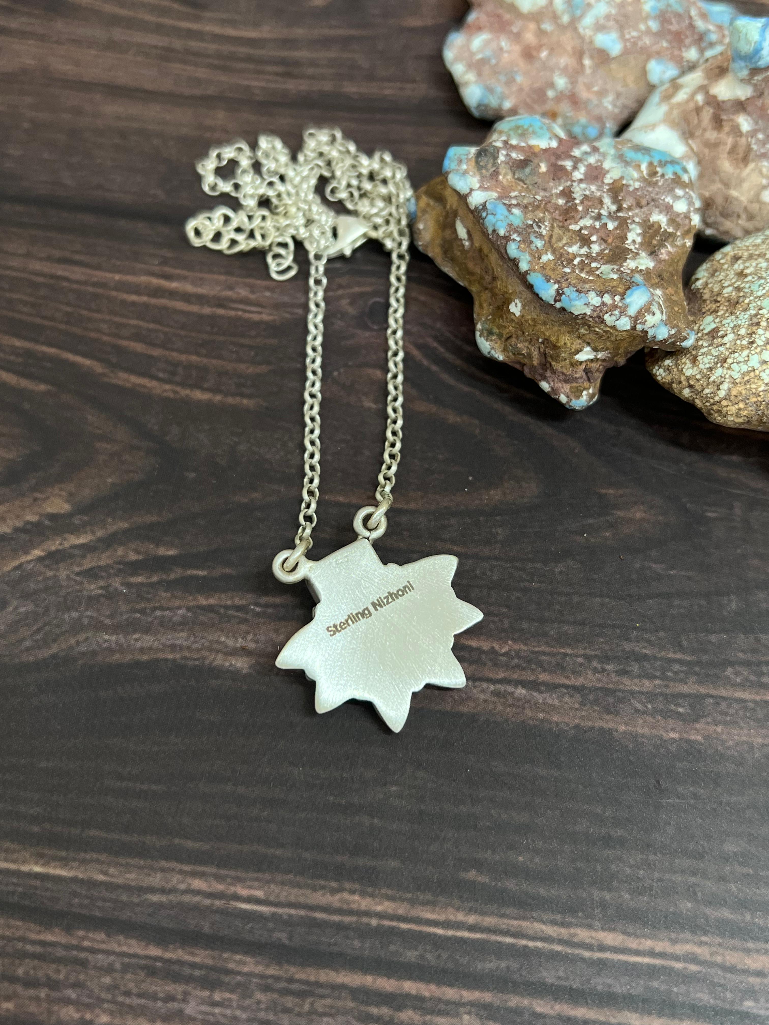 "Ball Collection" Handmade Sterling Silver Golden Hills Turquoise Necklace with Signed Nizhoni