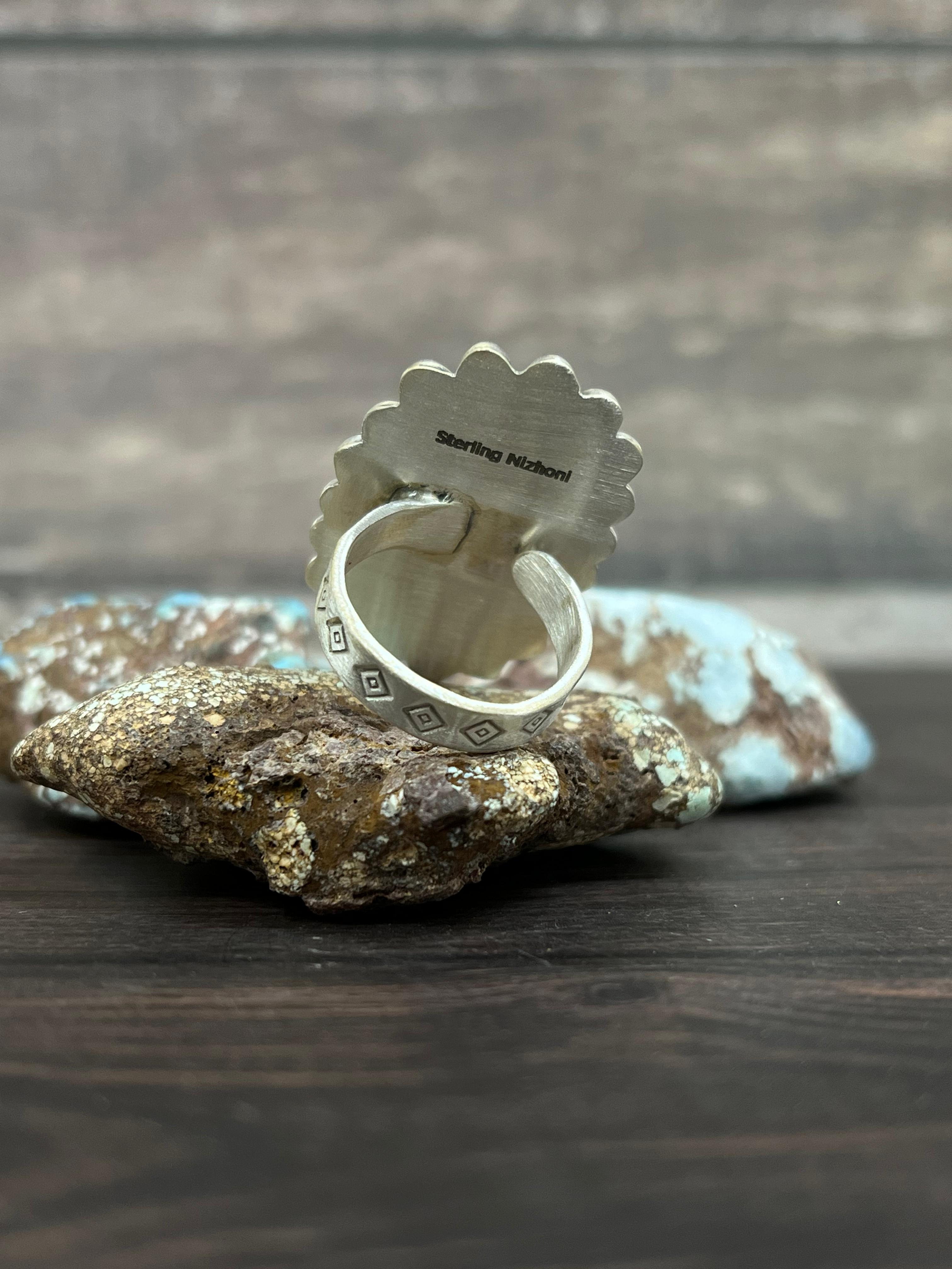 Handmade Sterling Silver Adjustable Ring With Signed Nizhoni