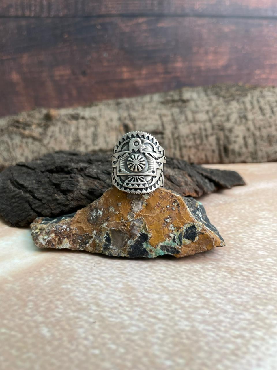 Handmade Sterling Silver Adjustable Ring "Signed Nizhoni" (5)
