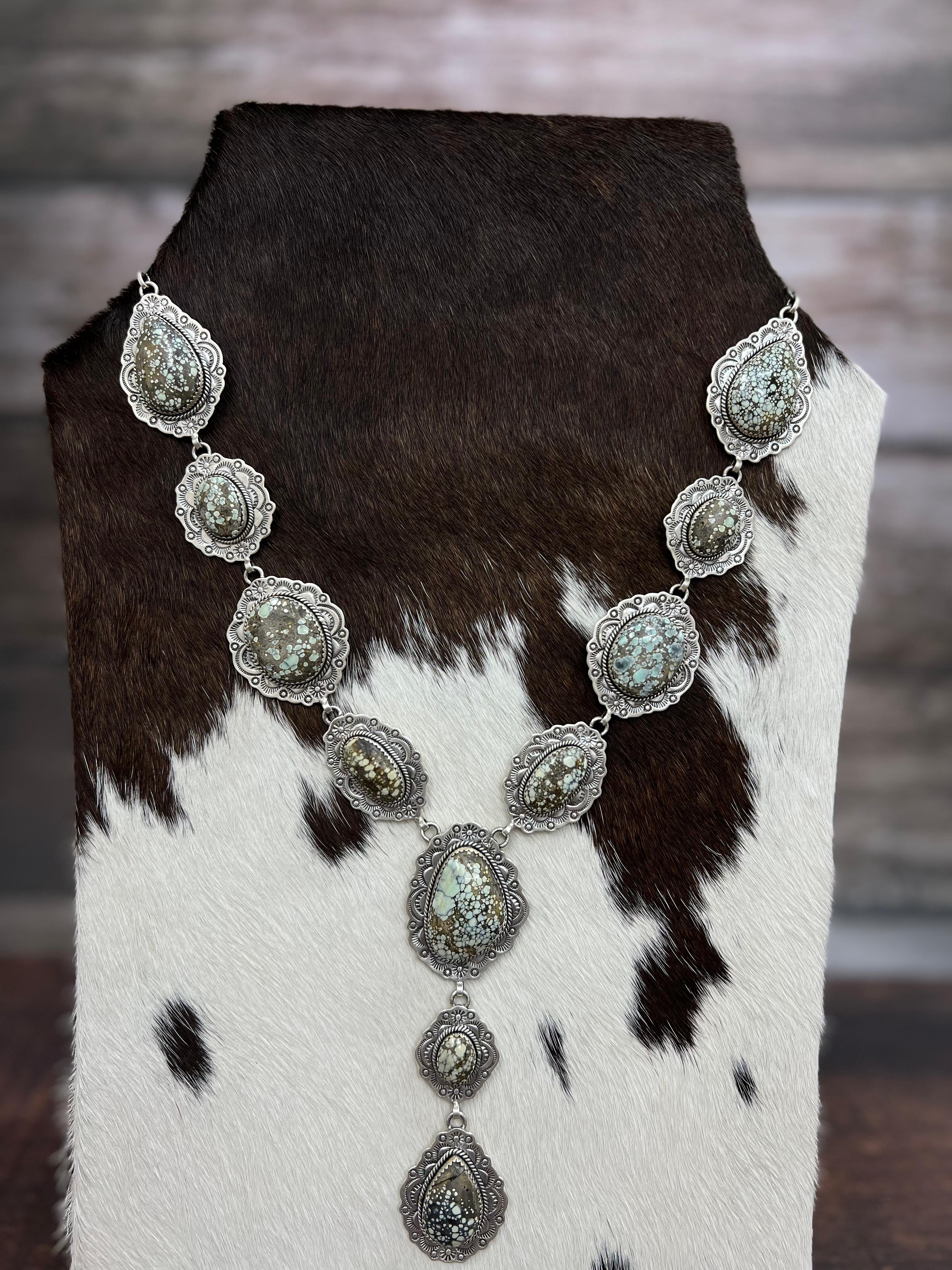 Handmade Sterling Silver Starfox Variscite Necklace Signed Nizhoni