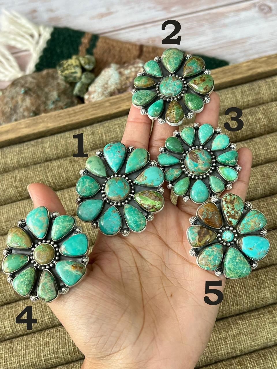 Handmade Sterling Silver Mantis Turquoise Adjustable Ring With Signed Nizhoni