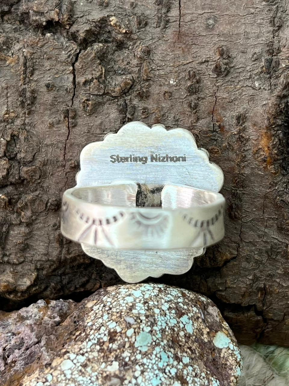 Handmade Sterling Silver Hot Pink Adjustable Ring "Signed Nizhoni"