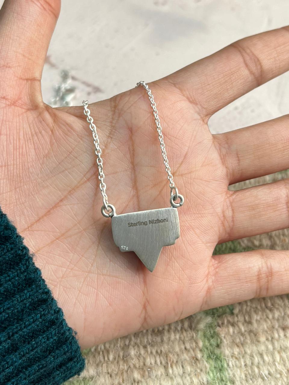 Handmade Sterling Silver Cherry Blossom Necklace "Signed Nizhoni"