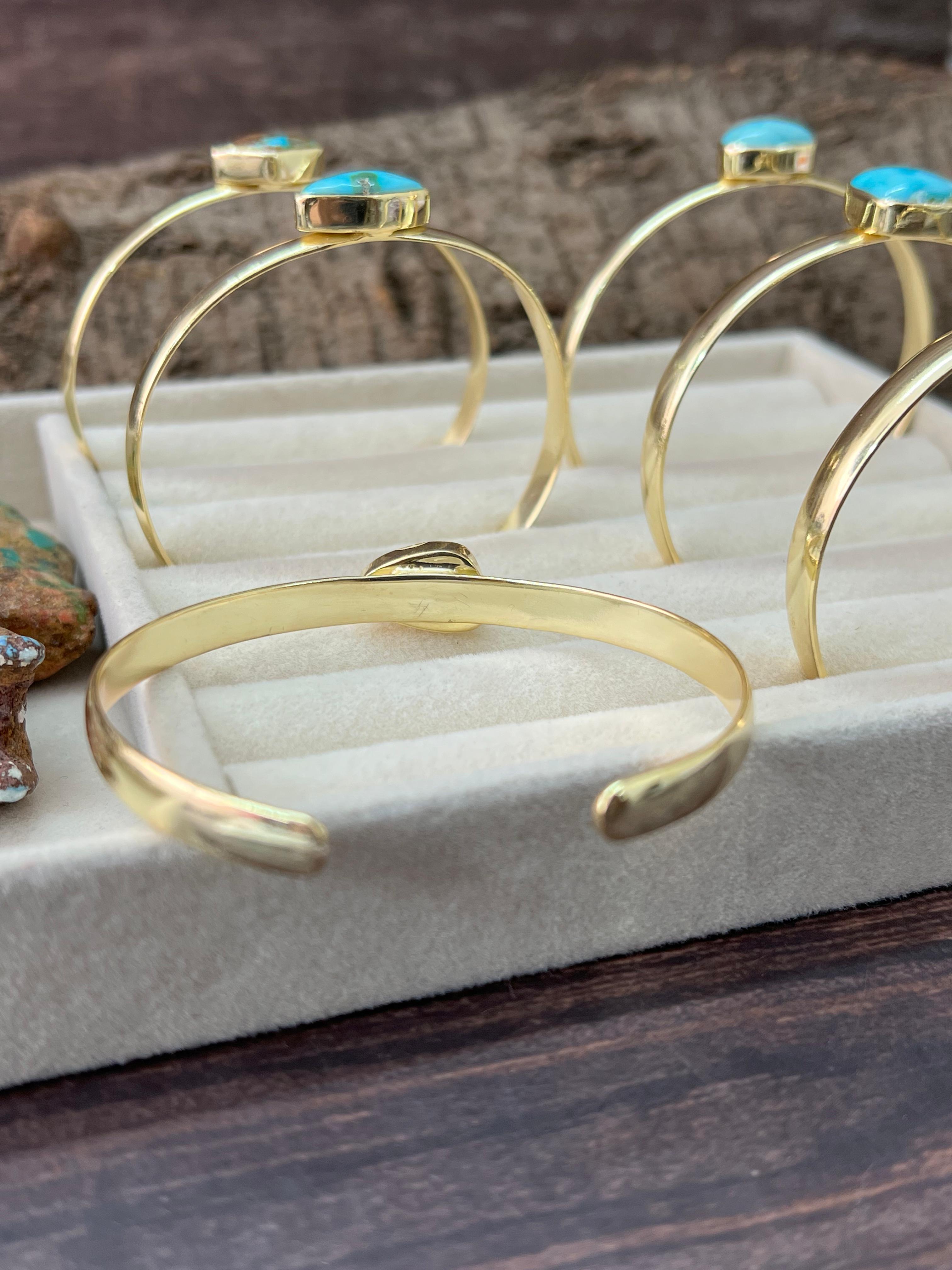 “The Golden Collection” Desert Winds Handmade Natural Gold Plated Blue Bird Bracelet