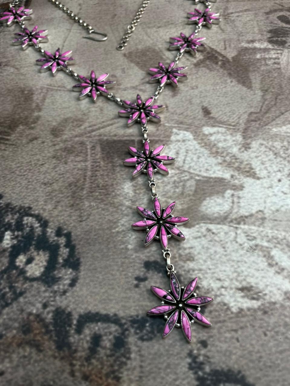 Handmade Sterling Silver Cherry Blossom Star Necklace "Signed Nizhoni"