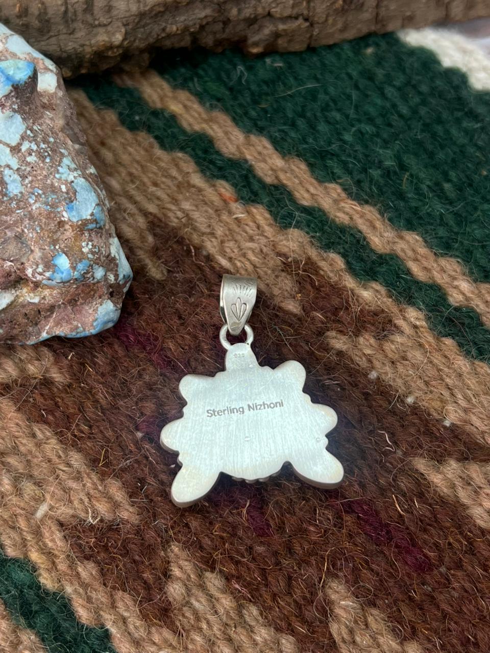 Handmade Sterling Silver Wildhorse Magnesite Pendant "Signed Nizhoni"