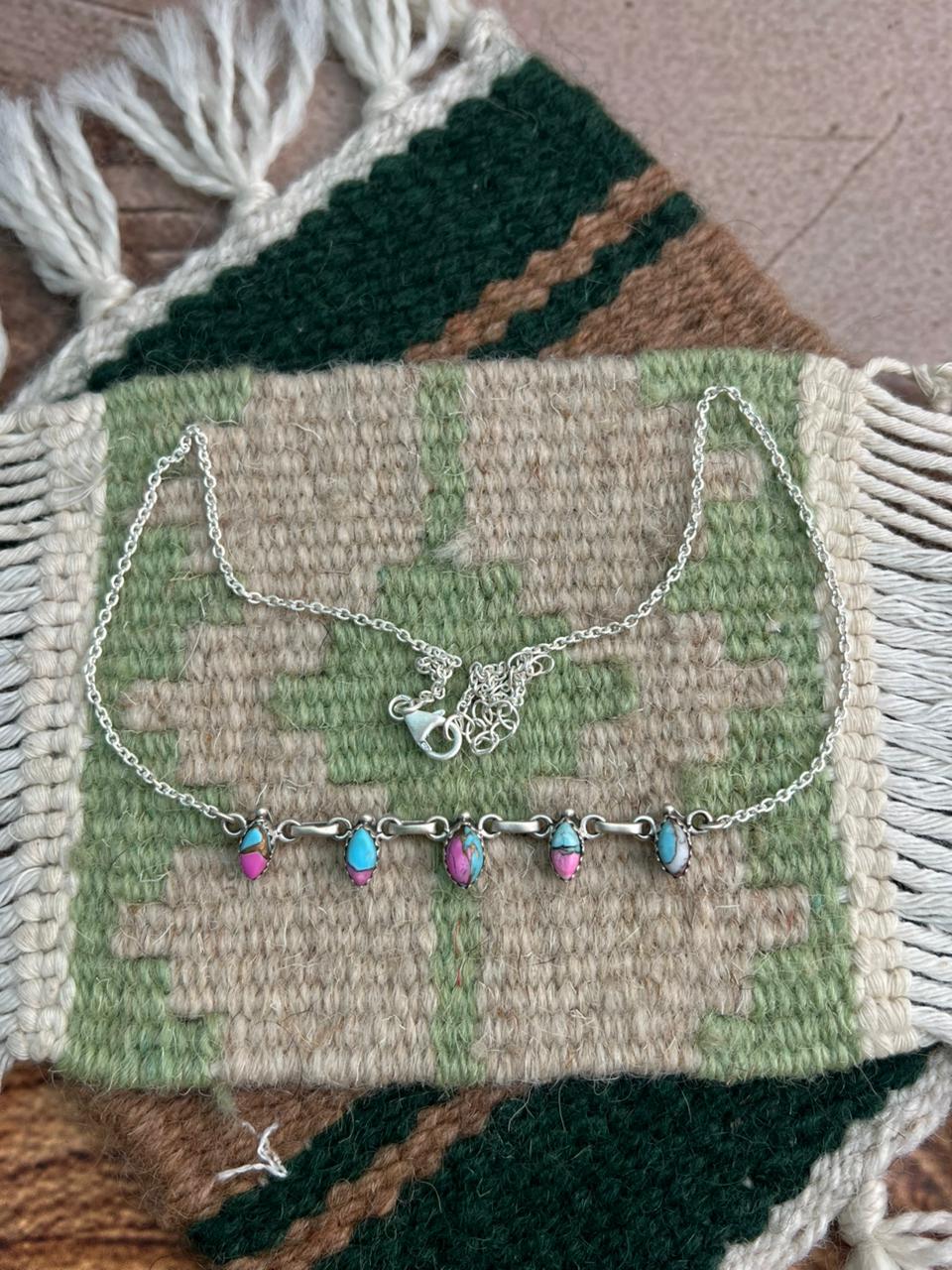 Handmade Sterling Silver Cotton Candy Necklace "Signed Nizhoni"
