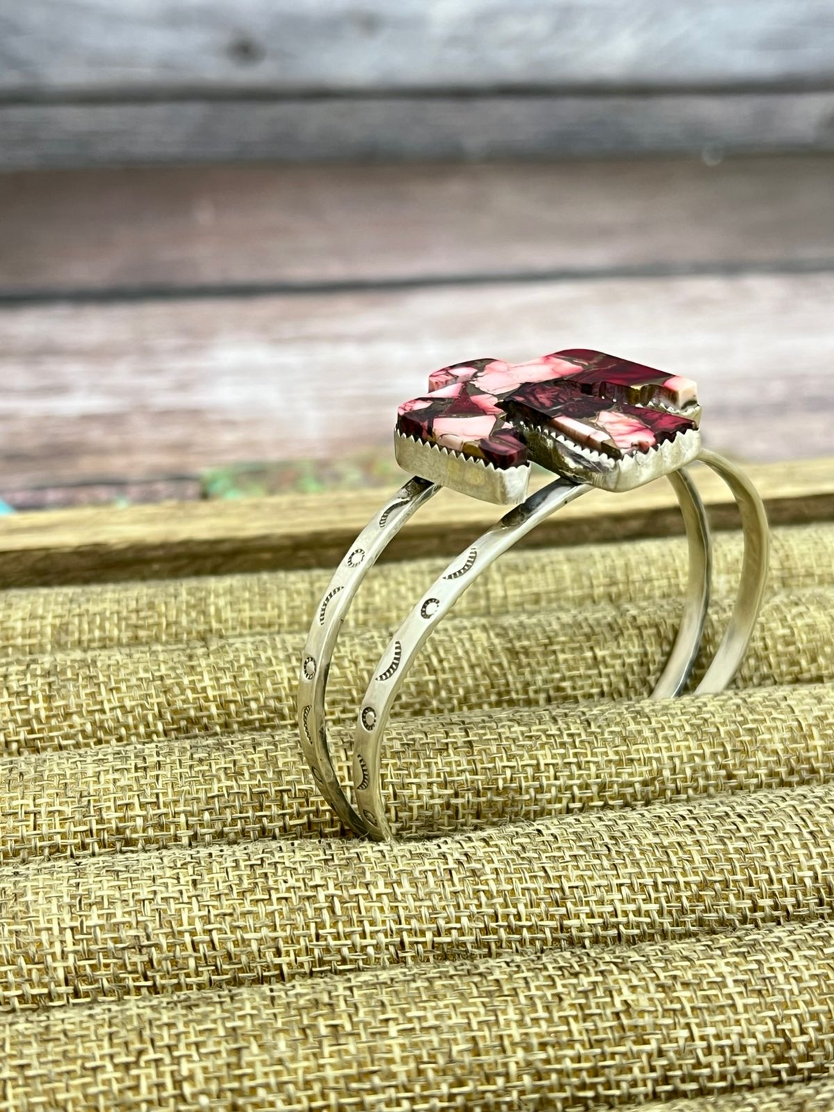 Handmade Sterling Silver Dahlia Rose Thunder Bird Cuff Bracelet with Signed Nizhoni