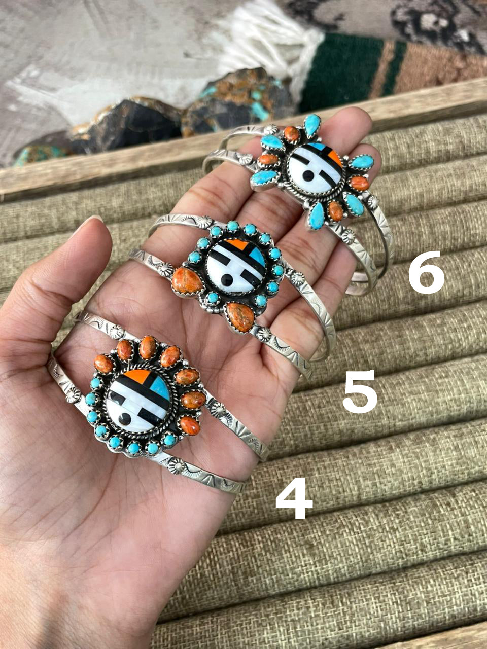 Handmade Sterling Silver Turquoise and MOP Cuff Bracelet "Signed Nizhoni"
