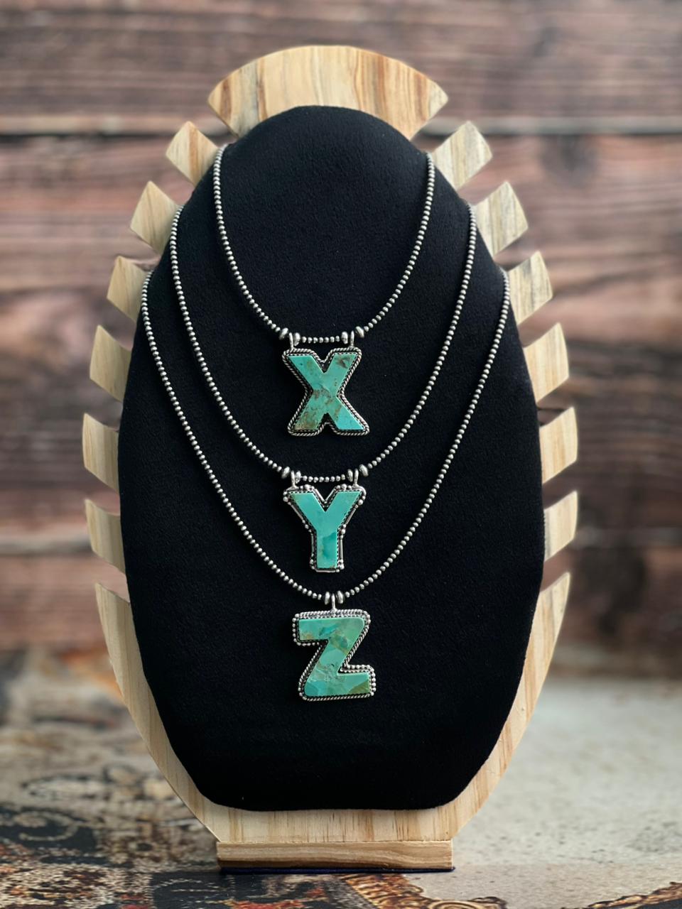 Handmade Sterling Silver Kingman Turquoise Beaded Necklace "Signed Nizhoni"