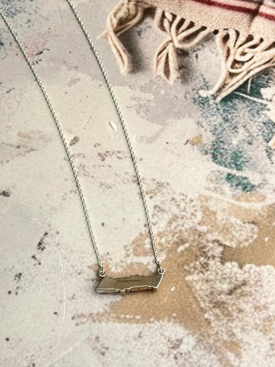 Handmade Sterling Silver Beaded Cherry Blossom Necklace "Signed Nizhoni"