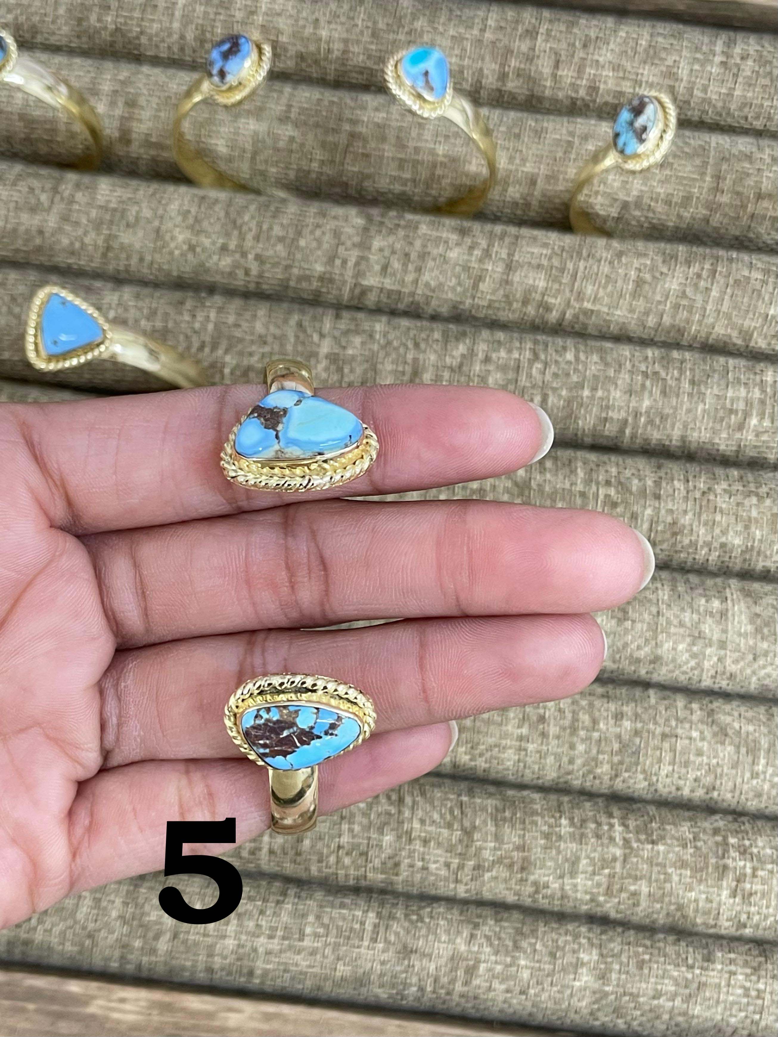 “The Golden Collection” Handmade Natural Gold Plated Golden Hills Turquoise Cuff Bracelet