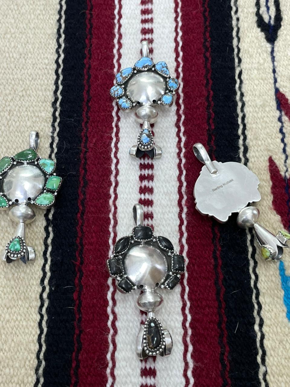 Handmade Sterling Silver Multi Stone Pendant "Signed Nizhoni"