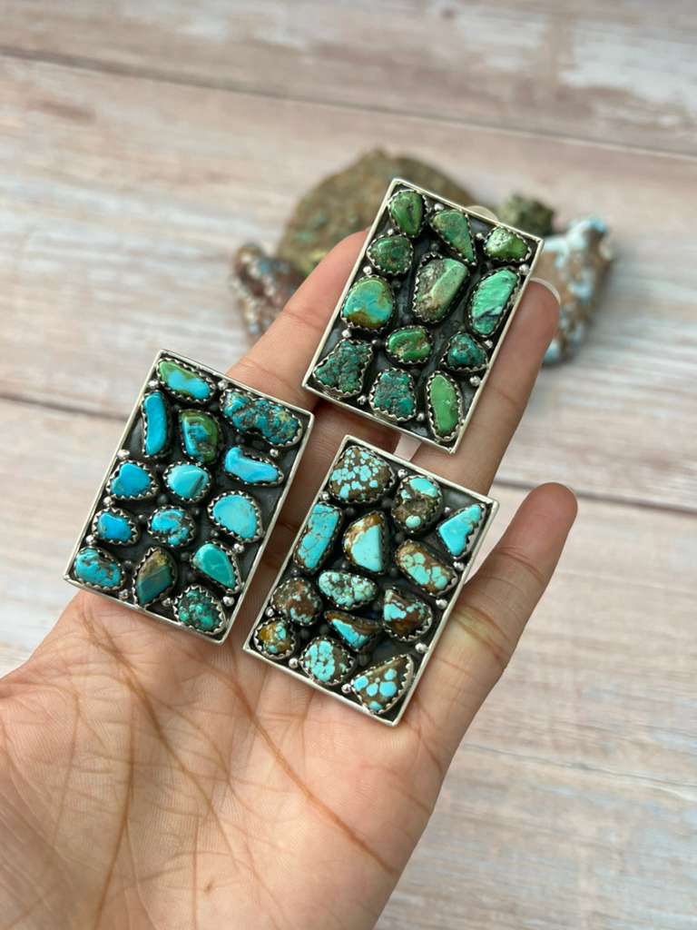 Handmade Sterling Silver Multi Stones Adjustable Ring "Signed Nizhoni"