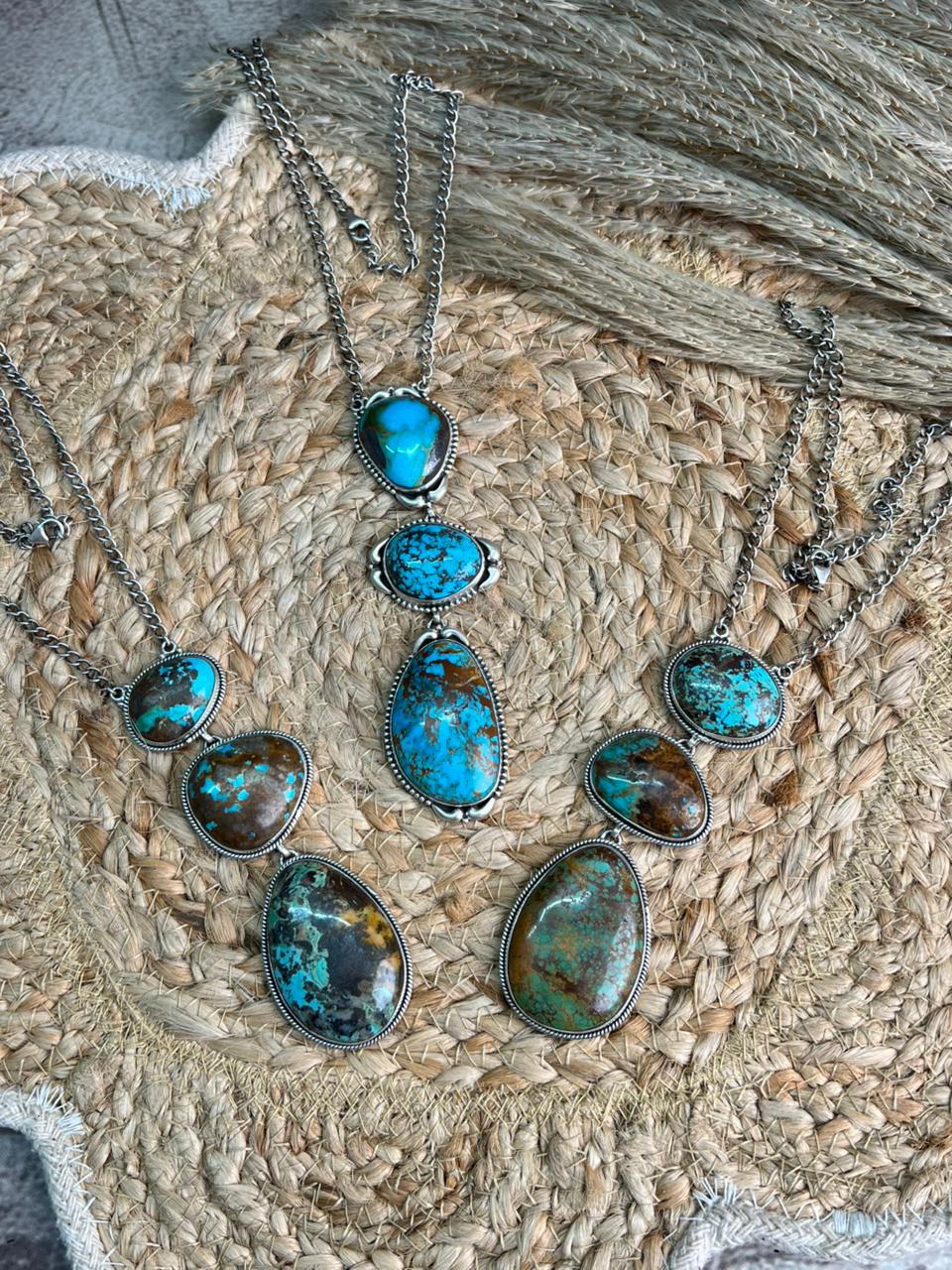 Handmade Sterling Silver Royston Turquoise Necklace "Signed Nizhoni"