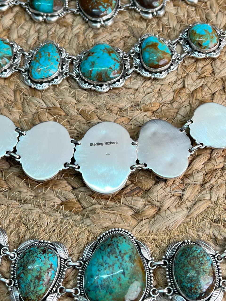 Handmade Sterling Silver Royston Turquoise Necklace "Signed Nizhoni"