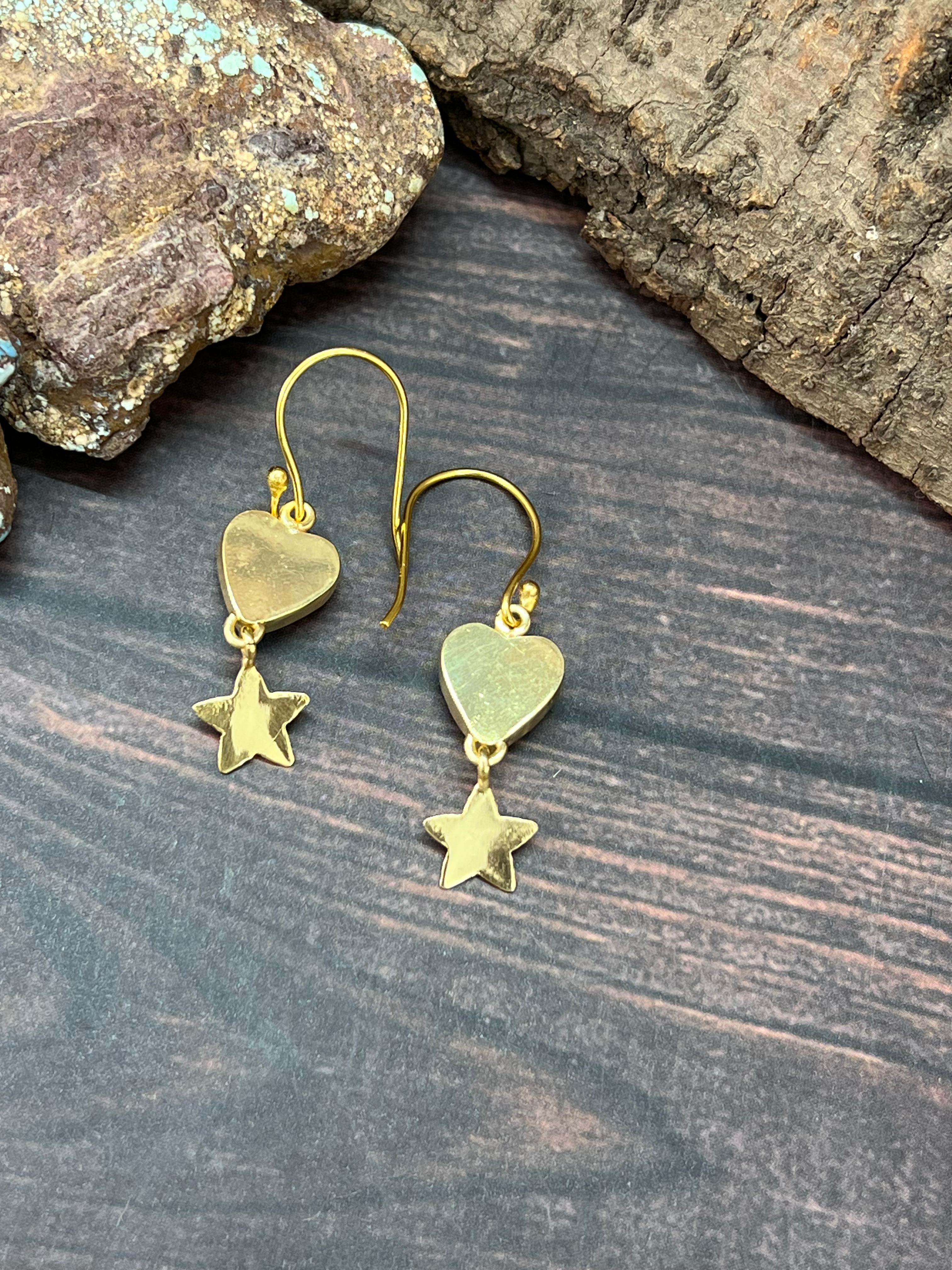 “The Golden Collection” Handmade Natural Black Onyx Hook Dangle Earrings