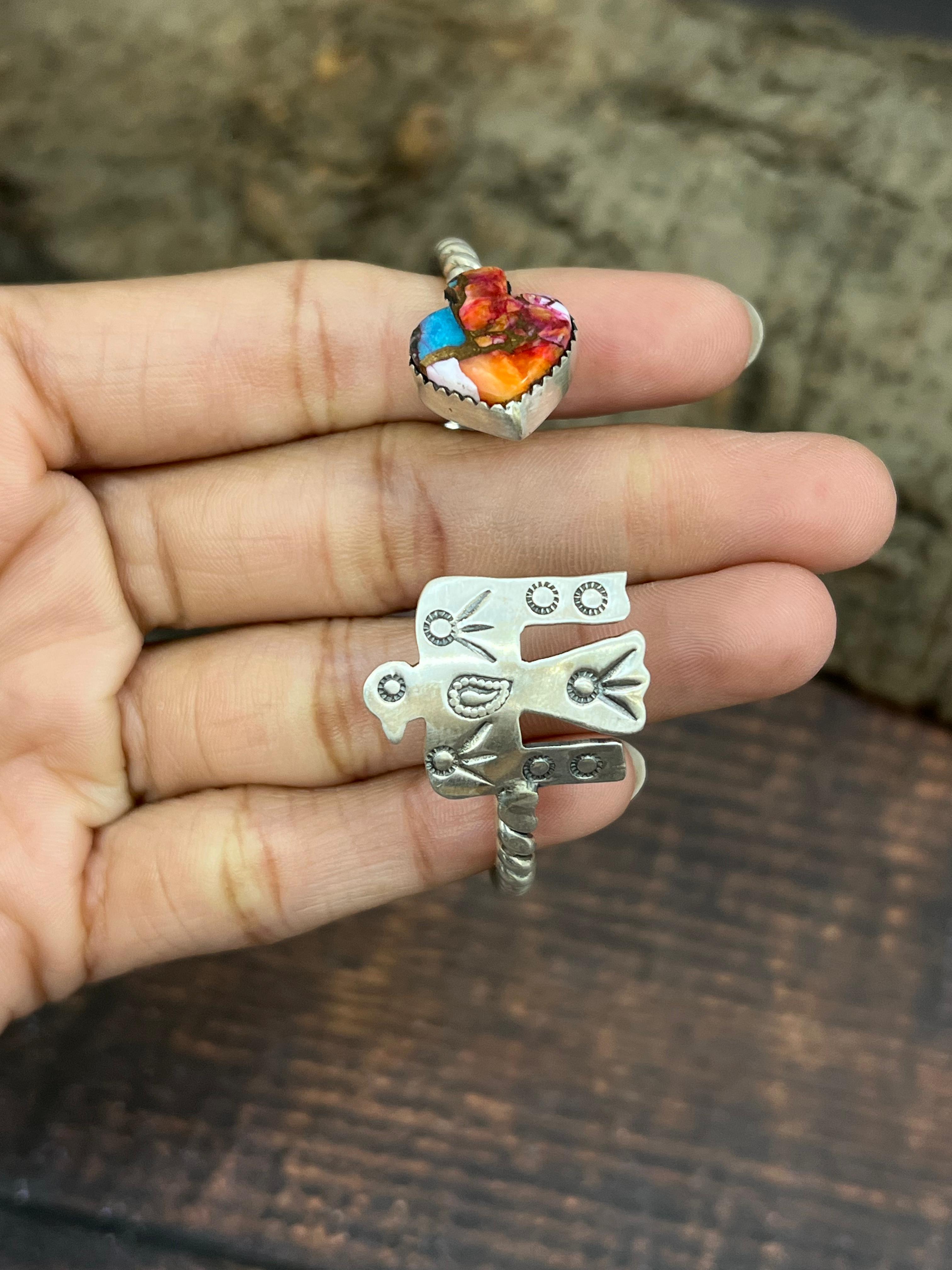 Handmade Sterling Silver Pink Dream Bracelet with Signed Nizhoni (3)