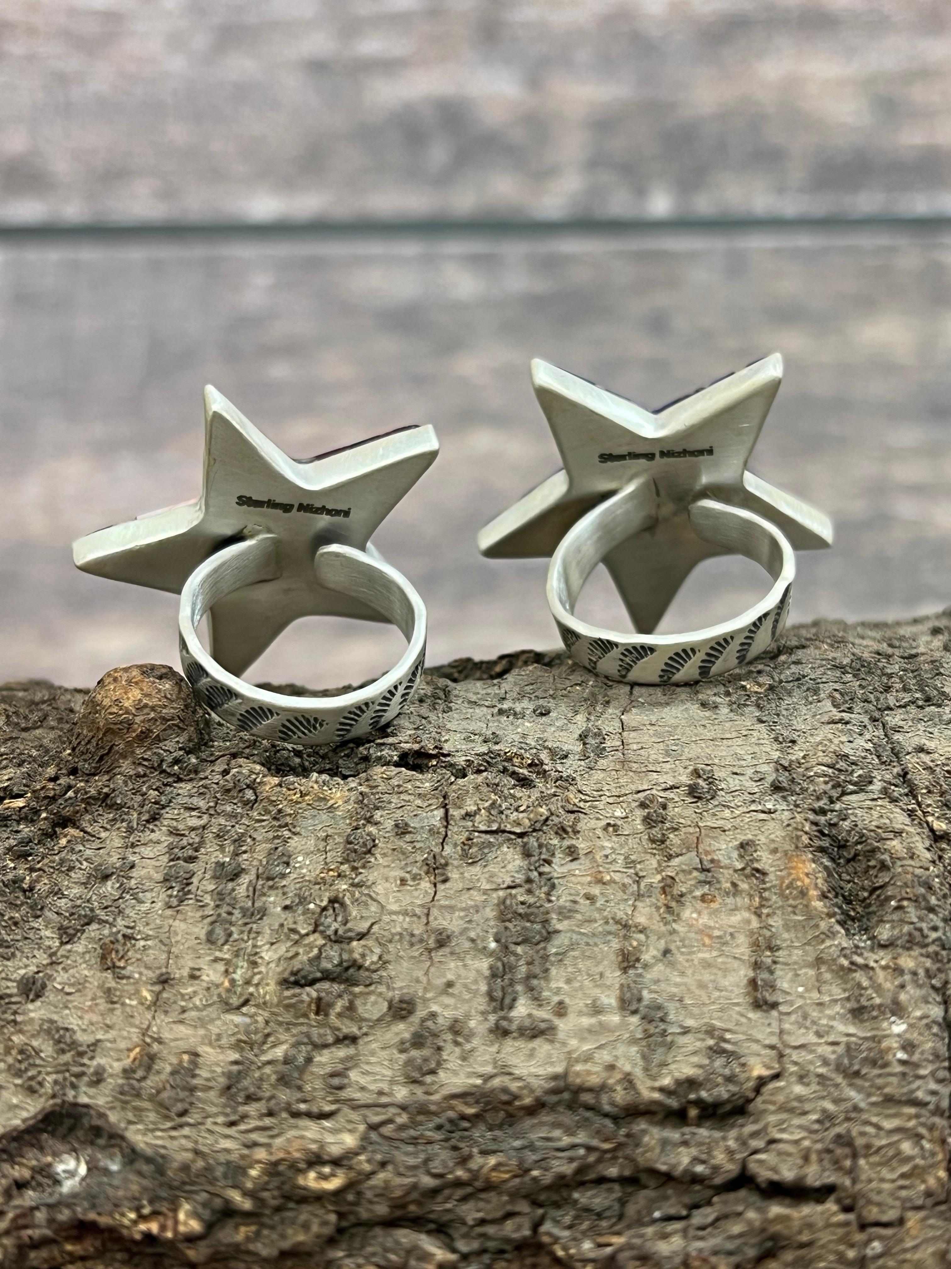 Handmade Sterling Silver Grape Dahlia, Dahlia Rose Adjustable Ring with Signed Nizhoni