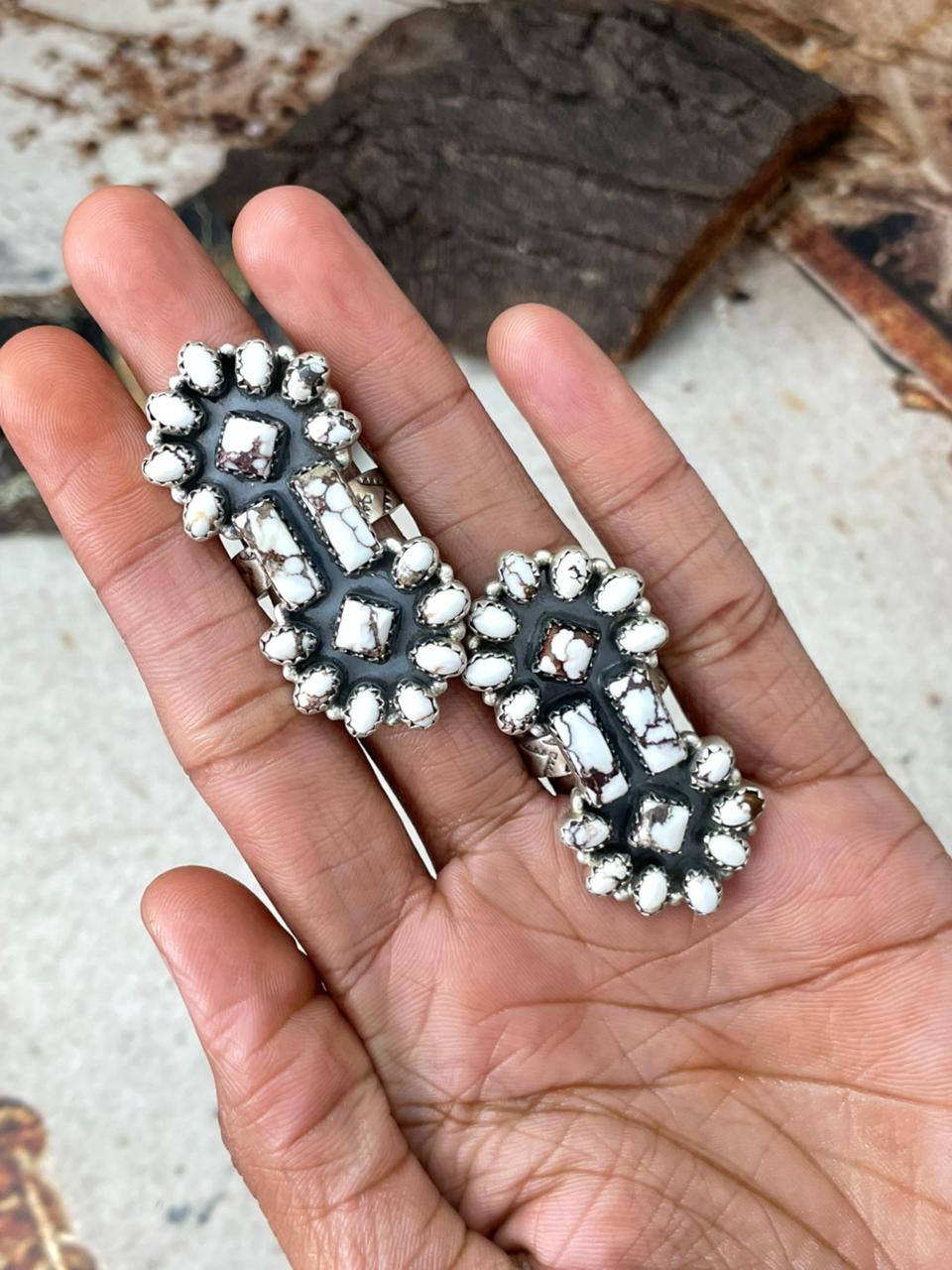 Handmade Sterling Silver Wildhorse Magnesite Adjustable Ring "Signed Nizhoni"