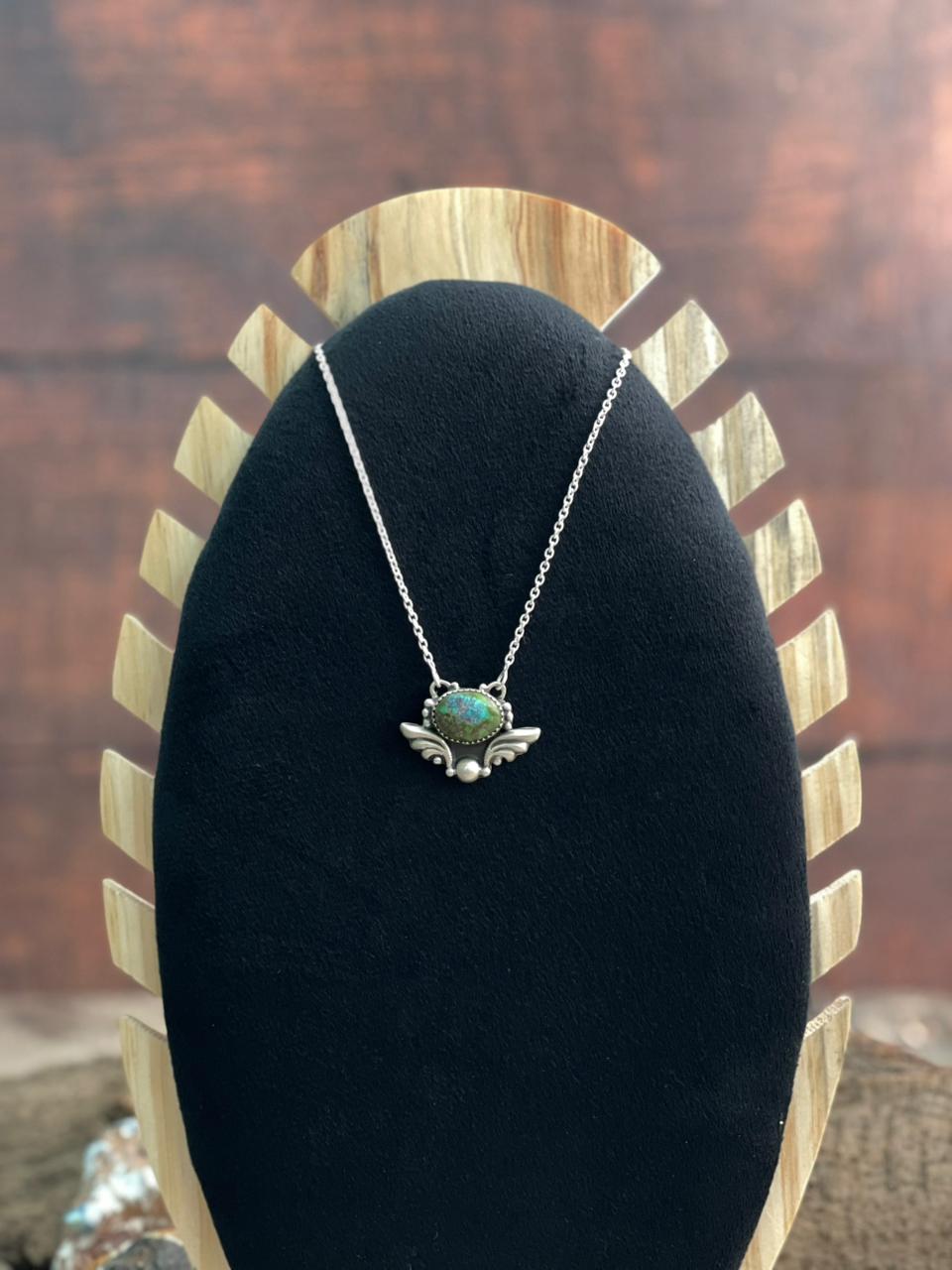 Handmade Sterling Silver Sonoran Mountain Turquoise Necklace "Signed Nizhoni"