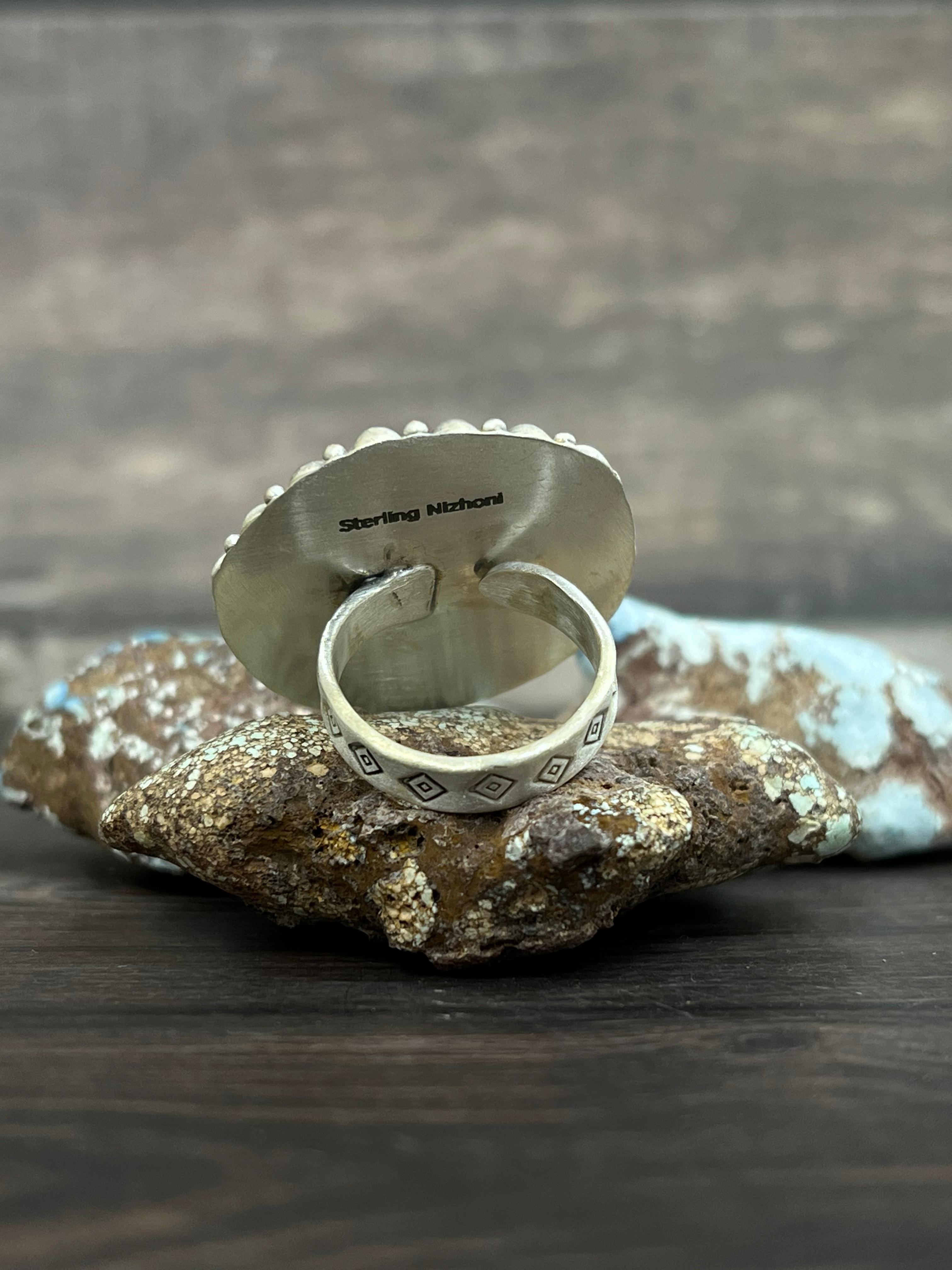 Handmade Sterling Silver Adjustable Ring With Signed Nizhoni
