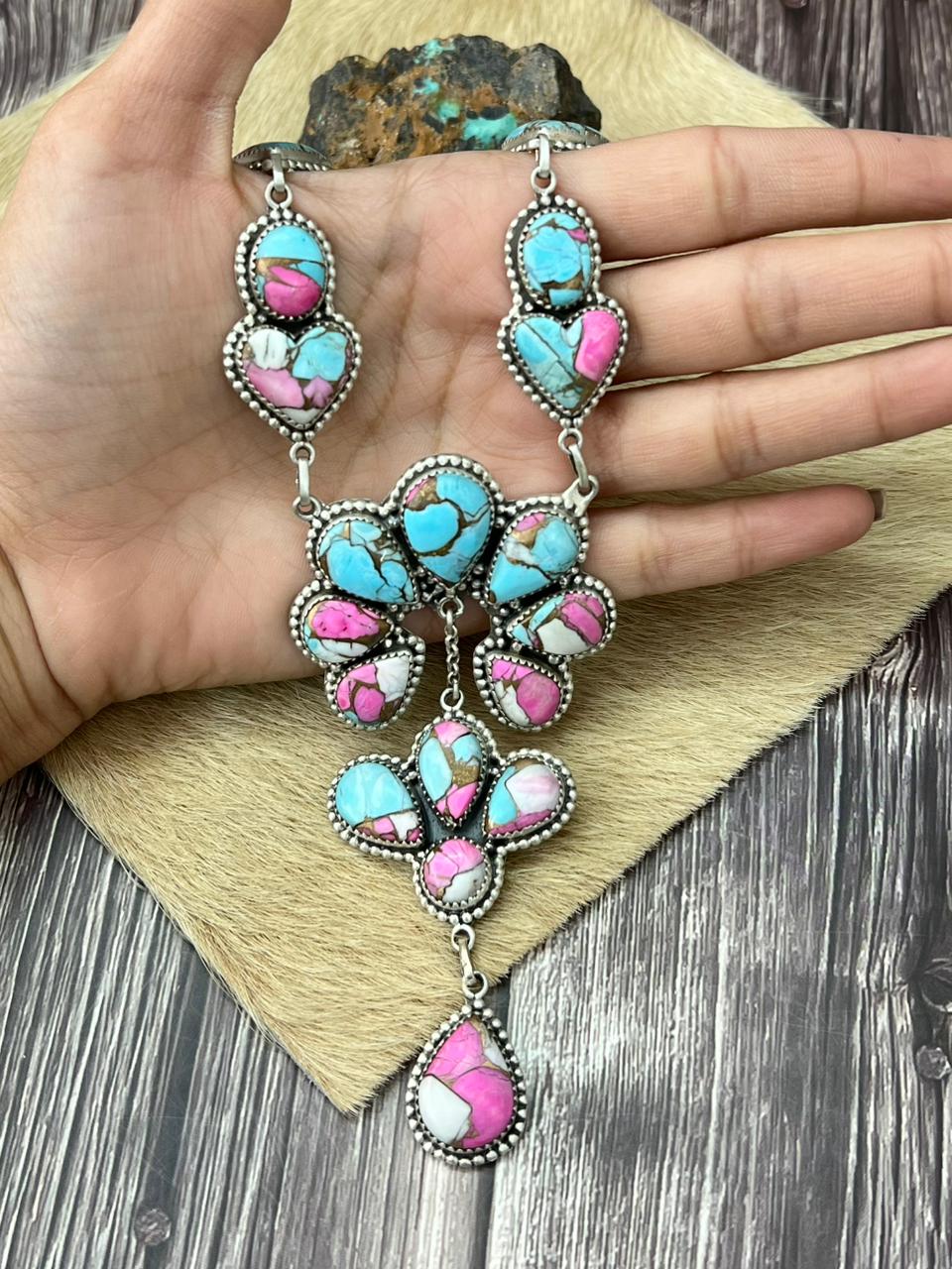Handmade Sterling Silver Cotton Candy Necklace "Signed Nizhoni"