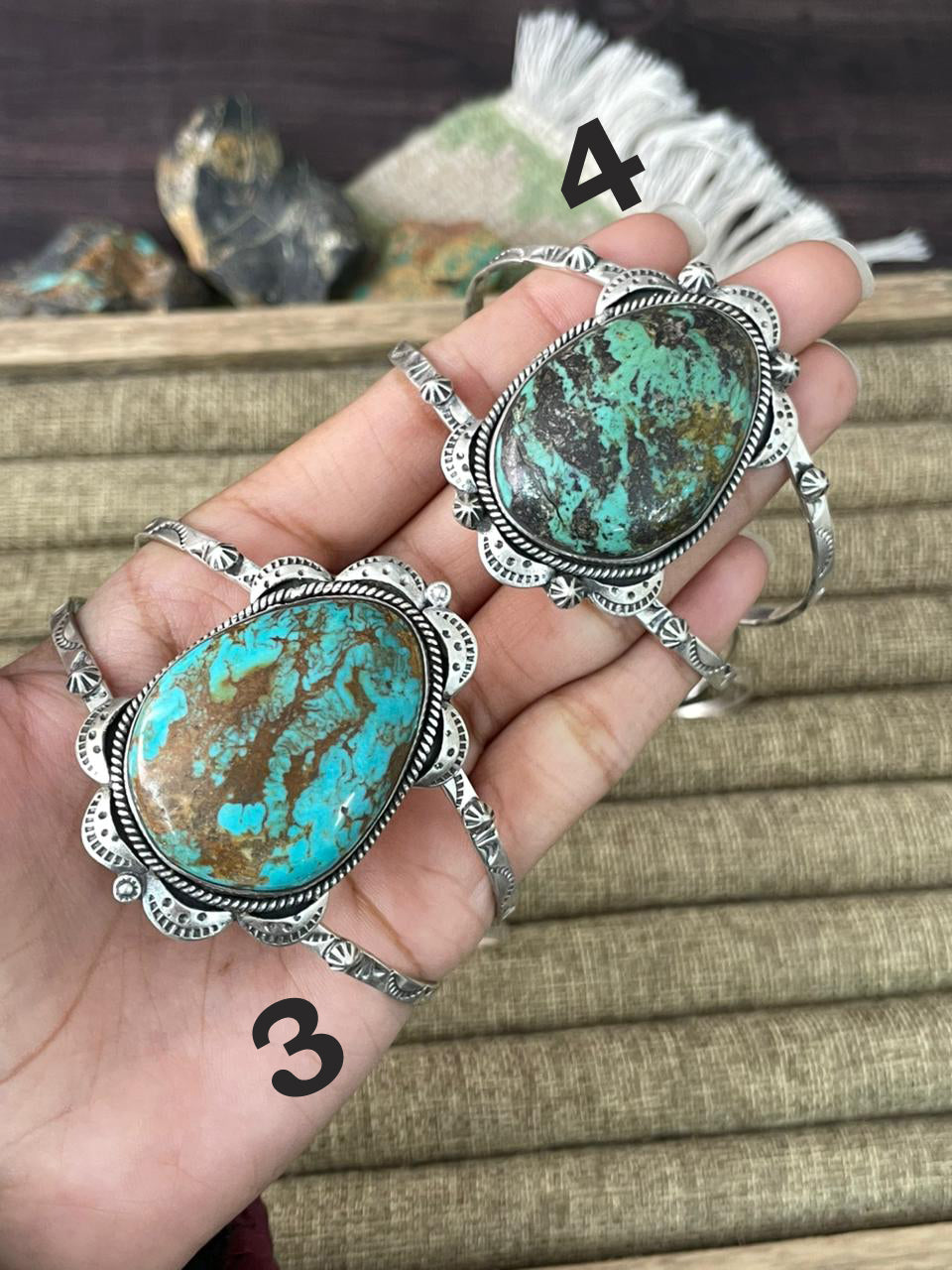 Handmade Sterling Silver Royston Turquoise Cuff Bracelet "Signed Nizhoni"