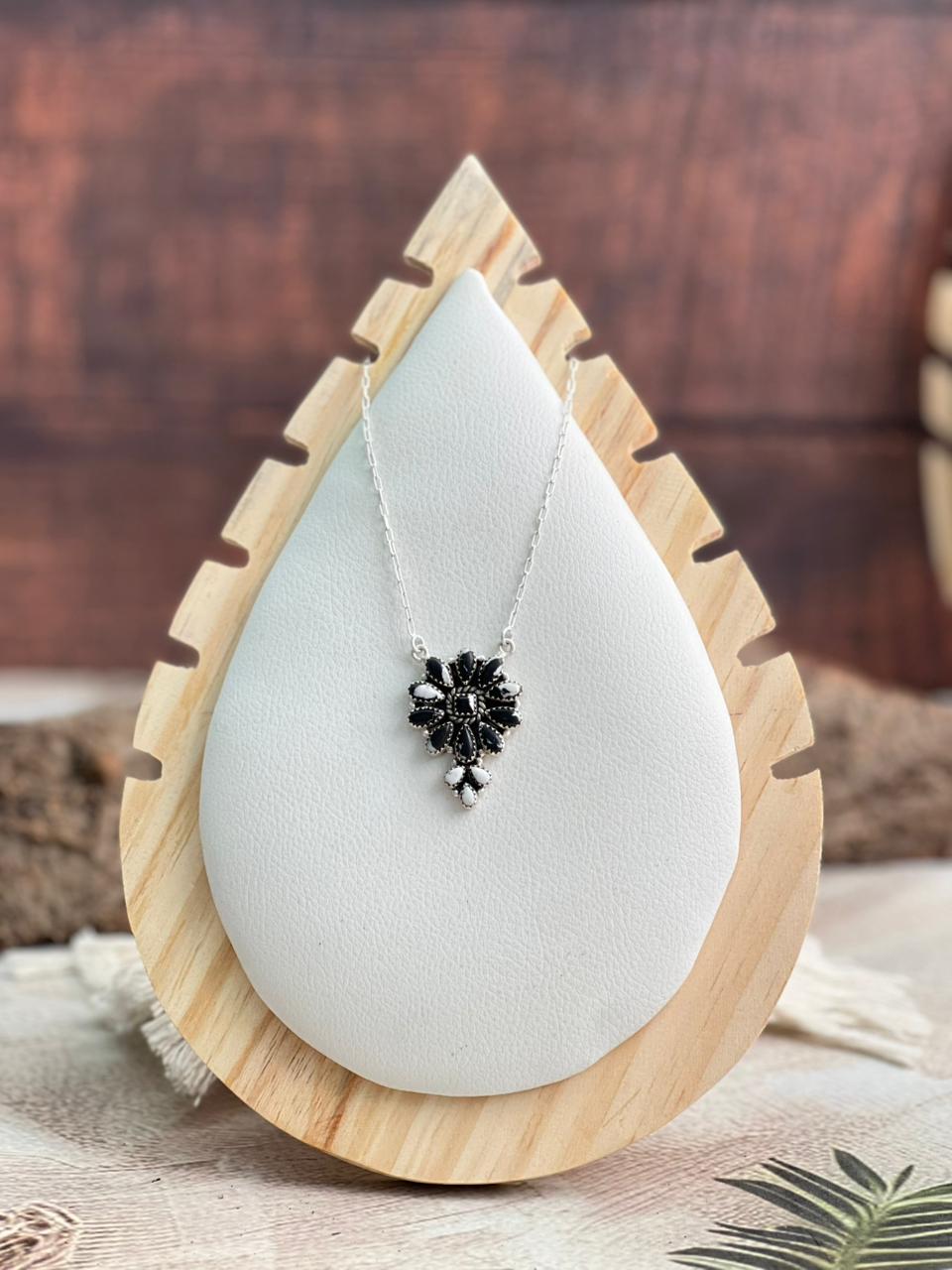 Handmade Sterling Silver White Buffalo Necklace "Signed Nizhoni"