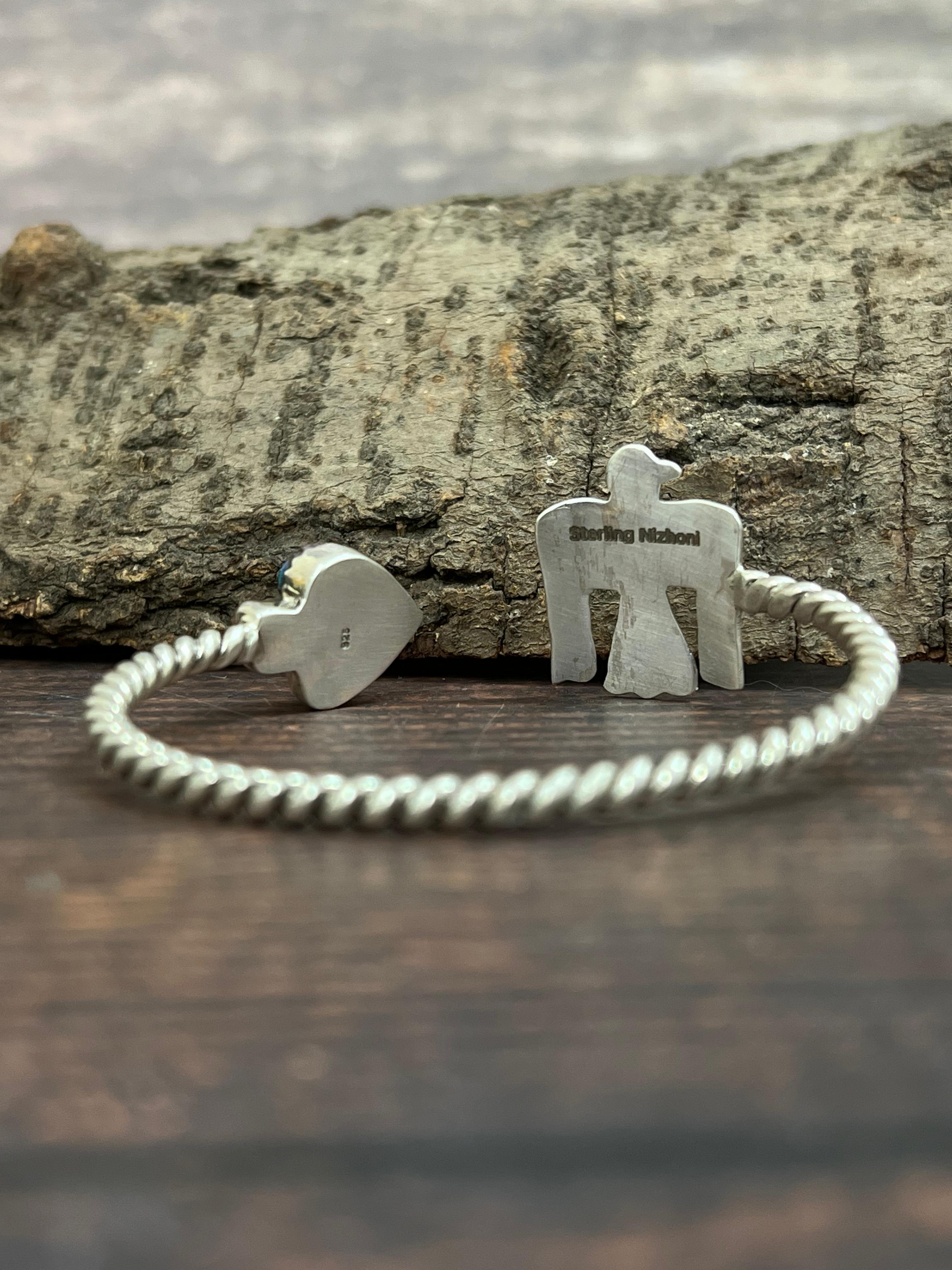 Handmade Sterling Silver Pink Dream Bracelet with Signed Nizhoni (3)