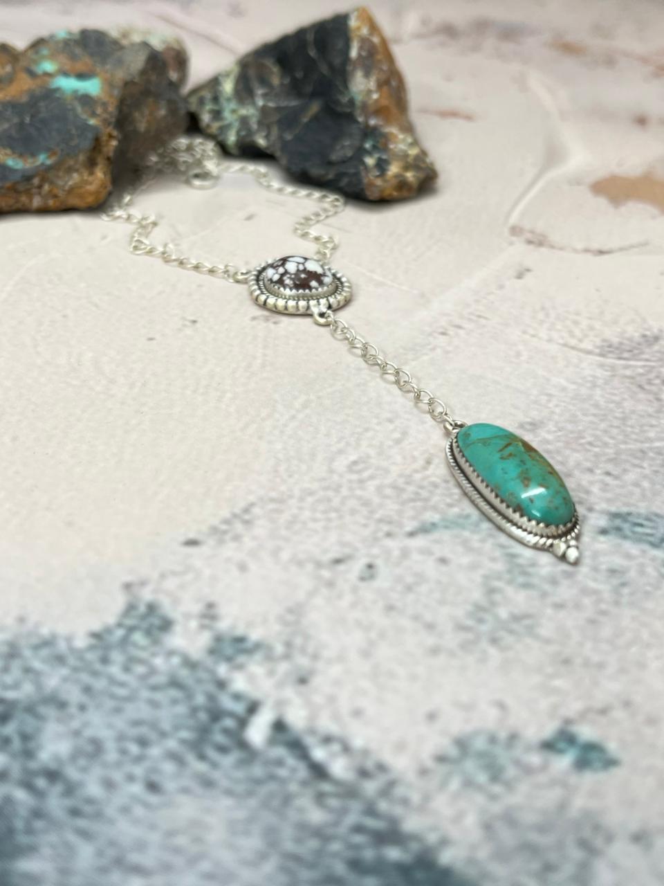 Handmade Sterling Silver Multistone Necklace "Signed Nizhoni"