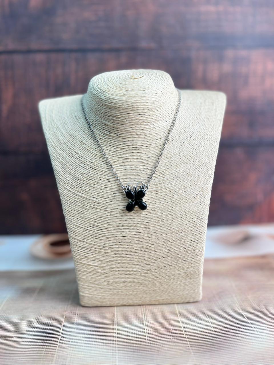 Handmade Sterling Silver Black Onyx Necklace "Signed Nizhoni"