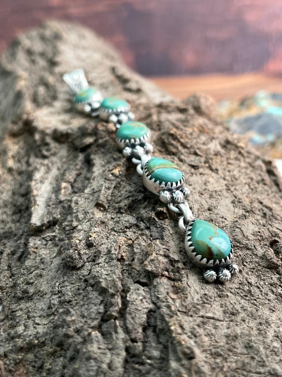 Handmade Sterling Silver Kingman Turquoise Pendant "Signed Nizhoni"