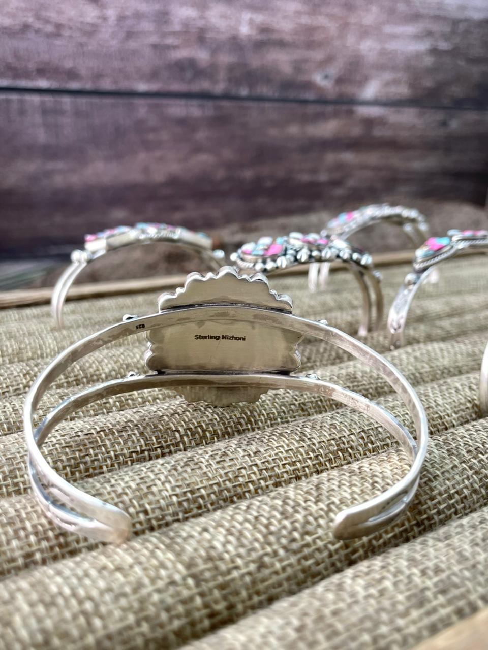 Handmade Sterling Silver Cotton Candy Cuff Bracelet "Signed Nizhoni"