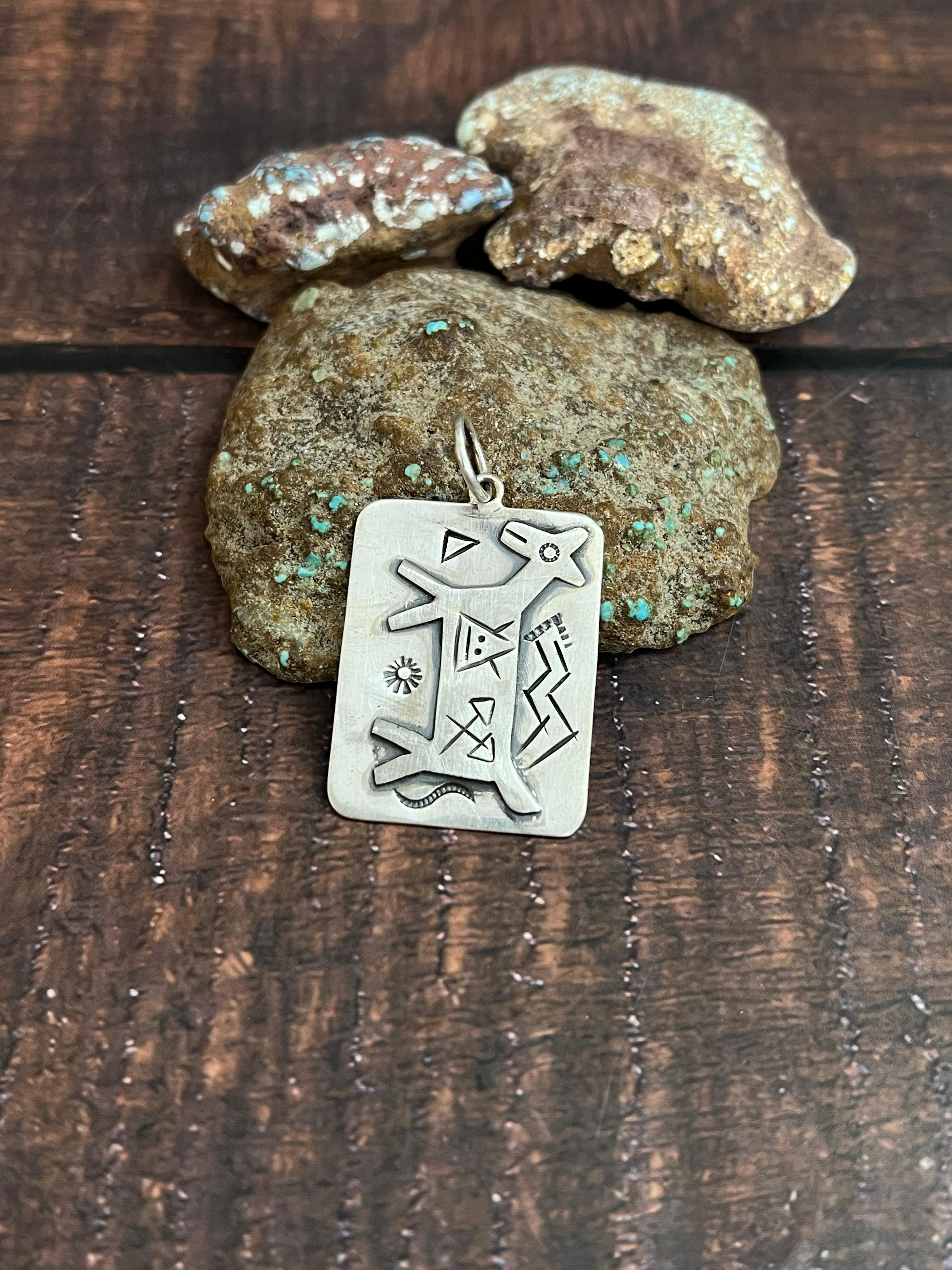 Handmade Sterling Silver Pendant with Signed Nizhoni