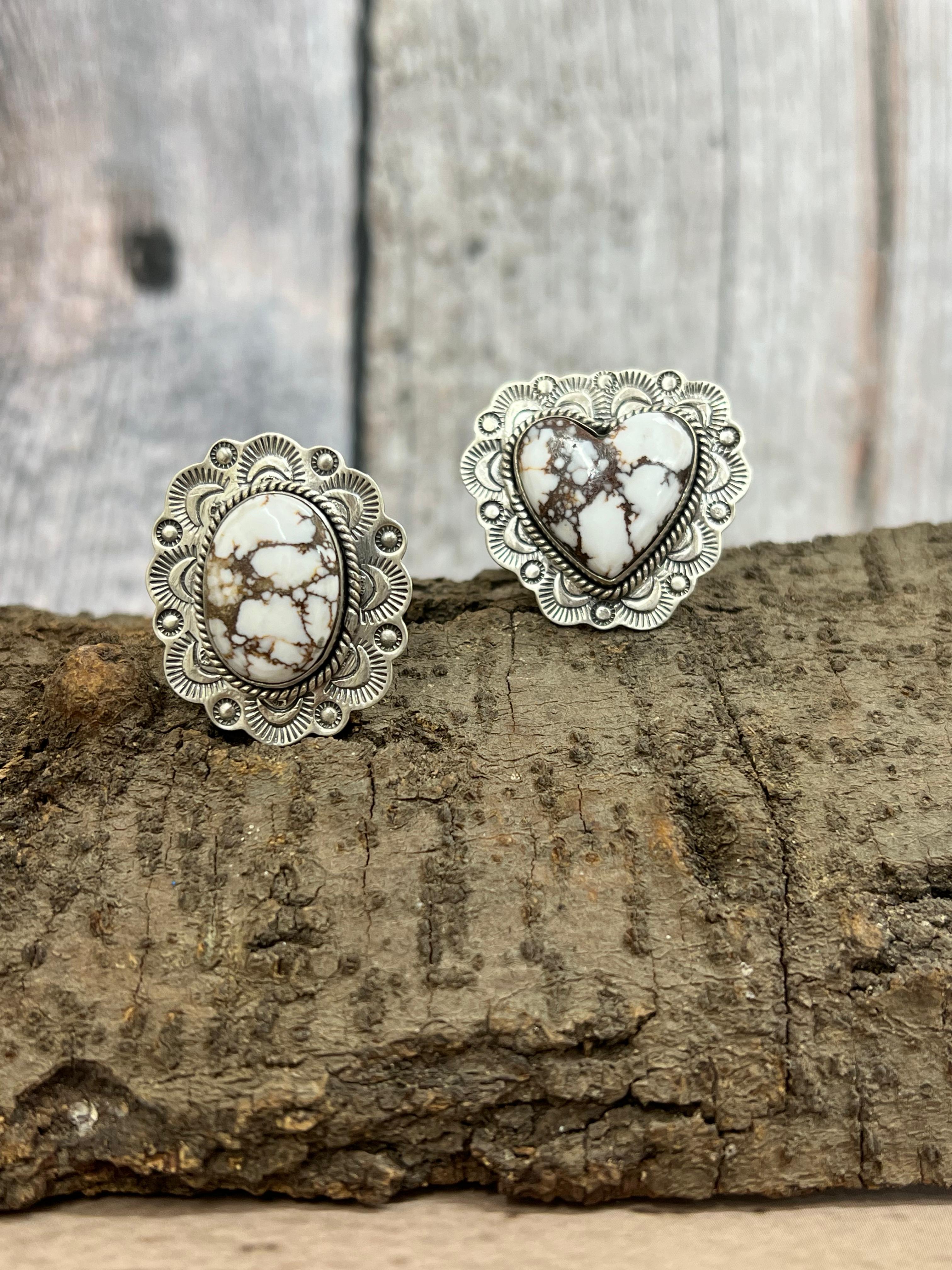 Handmade Sterling Silver Wild Horse Adjustable Rings with Signed Nizhoni