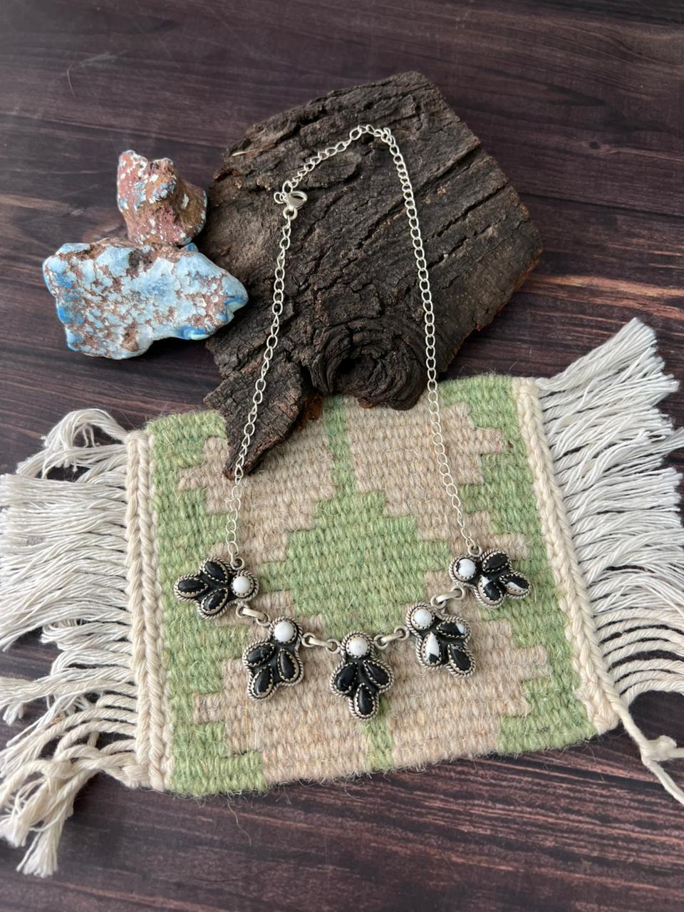 Handmade Sterling Silver White Buffalo Necklace "Signed Nizhoni"