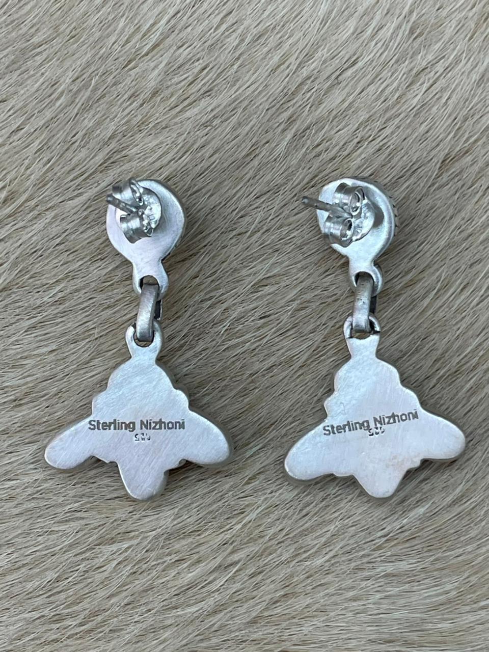 Handmade Sterling Silver Cotton Candy Dangle Earrings "Signed Nizhoni"