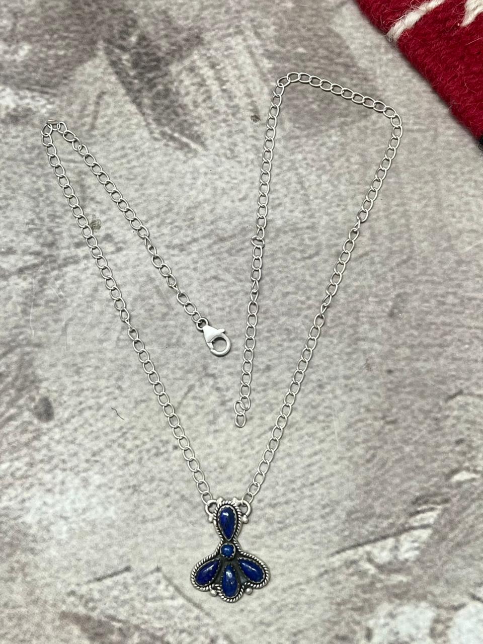 Handmade Sterling Silver Lapis Necklace "Signed Nizhoni"