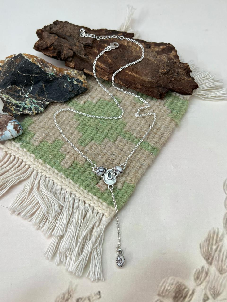 Handmade Sterling Silver Wildhorse Magnesite Necklace "Signed Nizhoni"