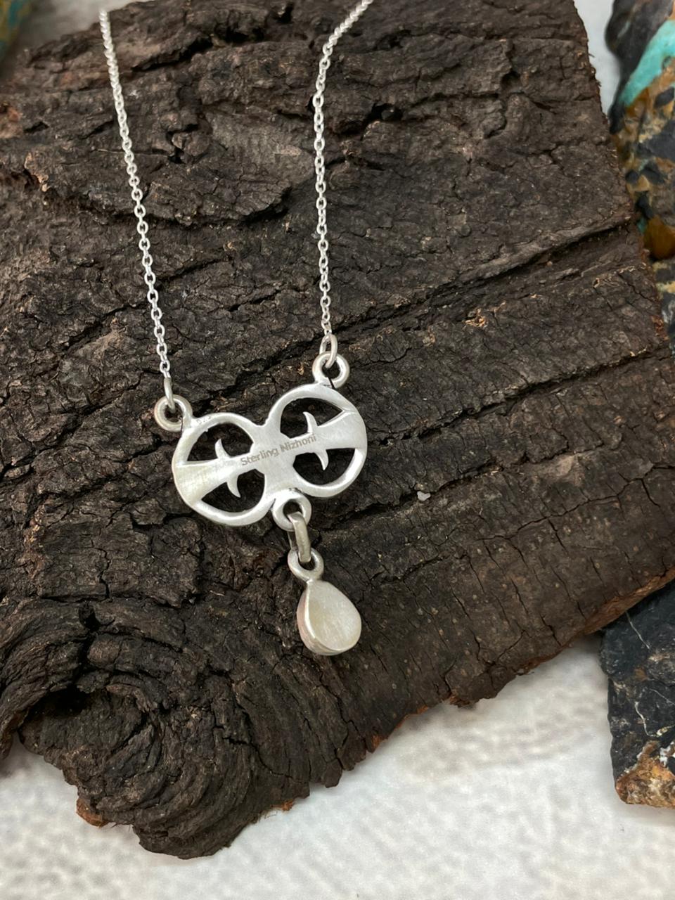 Handmade Sterling Silver Kingman Turquoise Necklace "Signed Nizhoni"