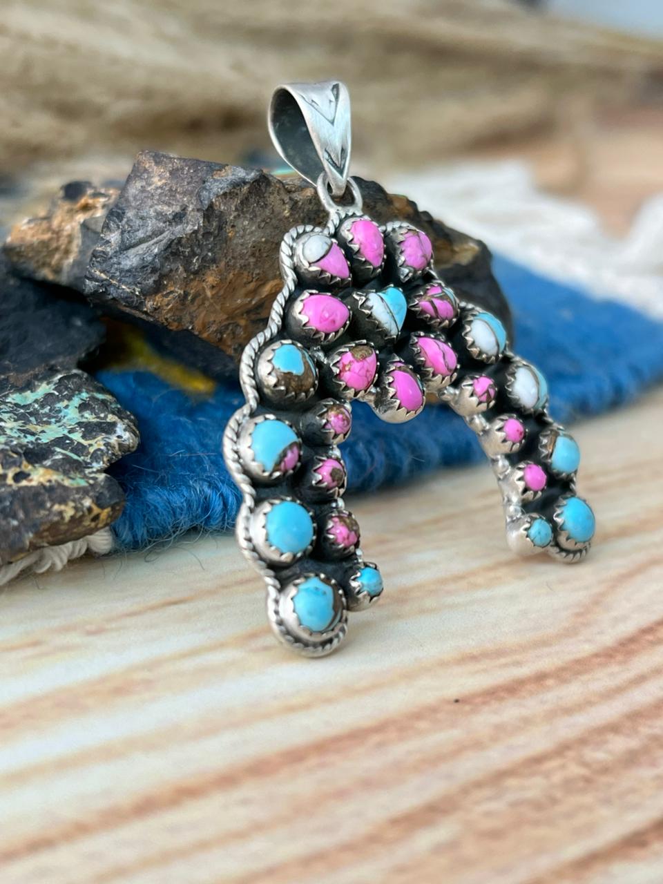 Handmade Sterling Silver Cotton Candy Pendant "Signed Nizhoni"