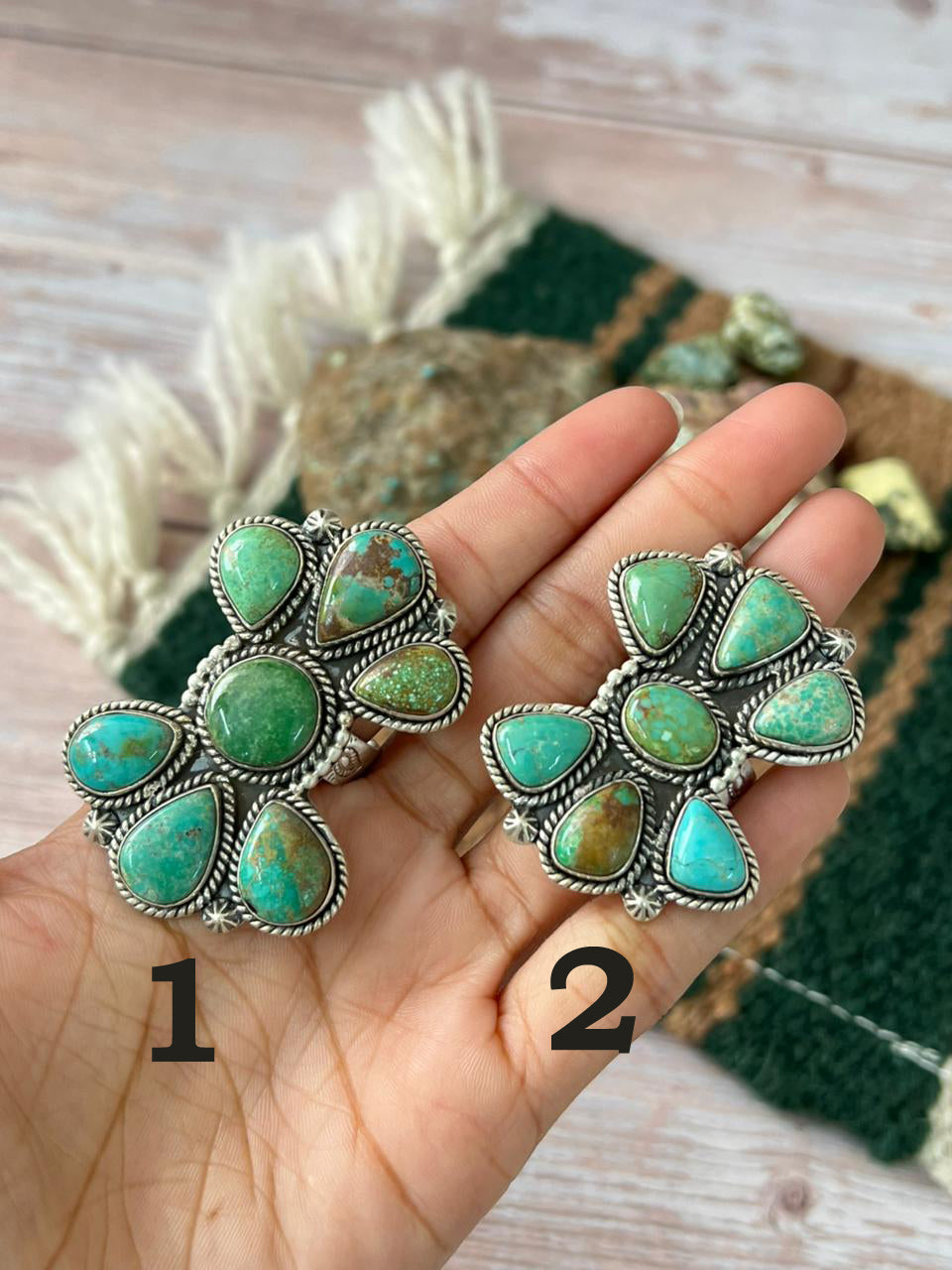 Handmade Sterling Silver Mantis Turquoise Adjustable Ring With Signed Nizhoni